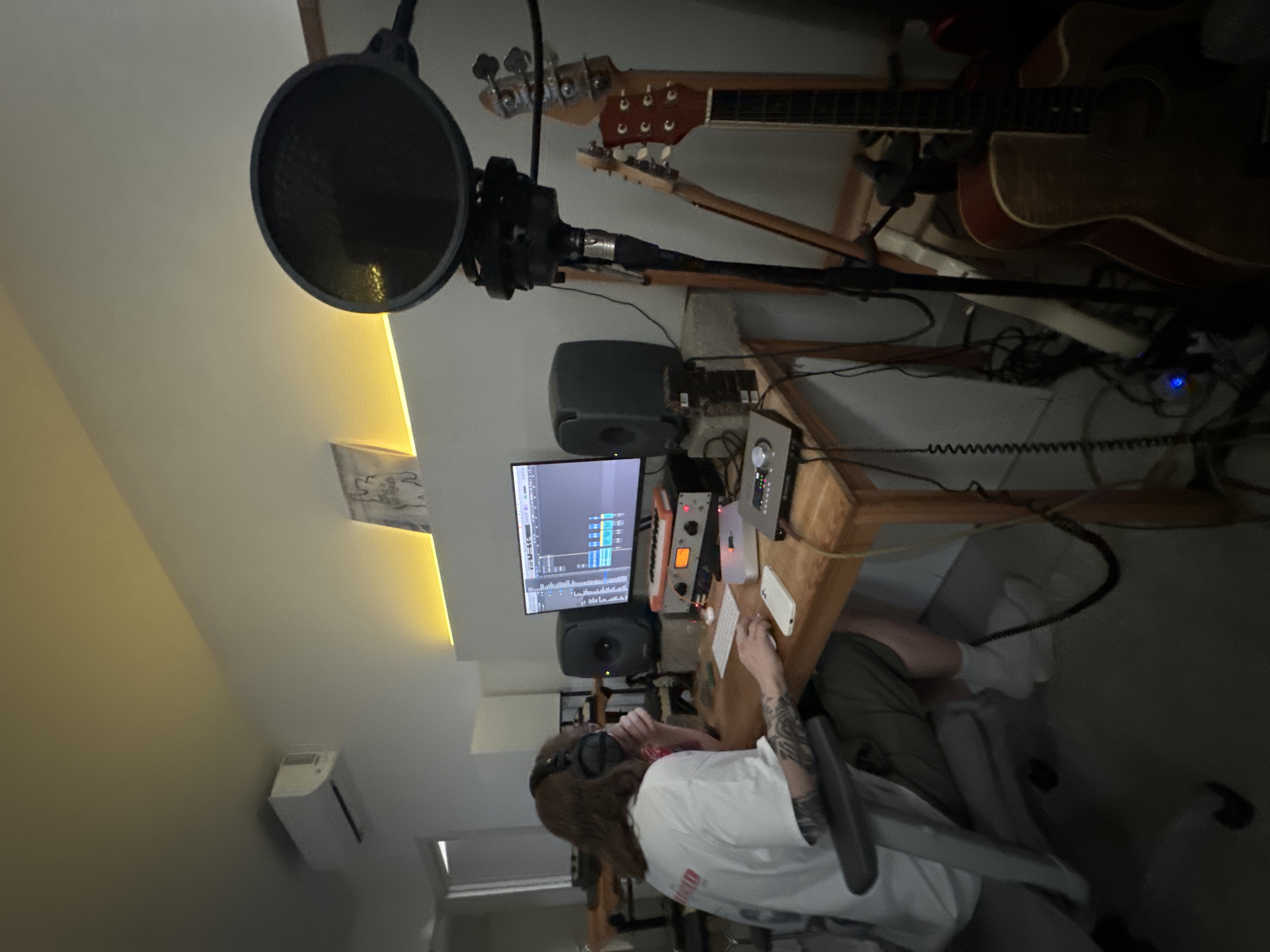 Working a recording session at a home studio in Lyubertsy