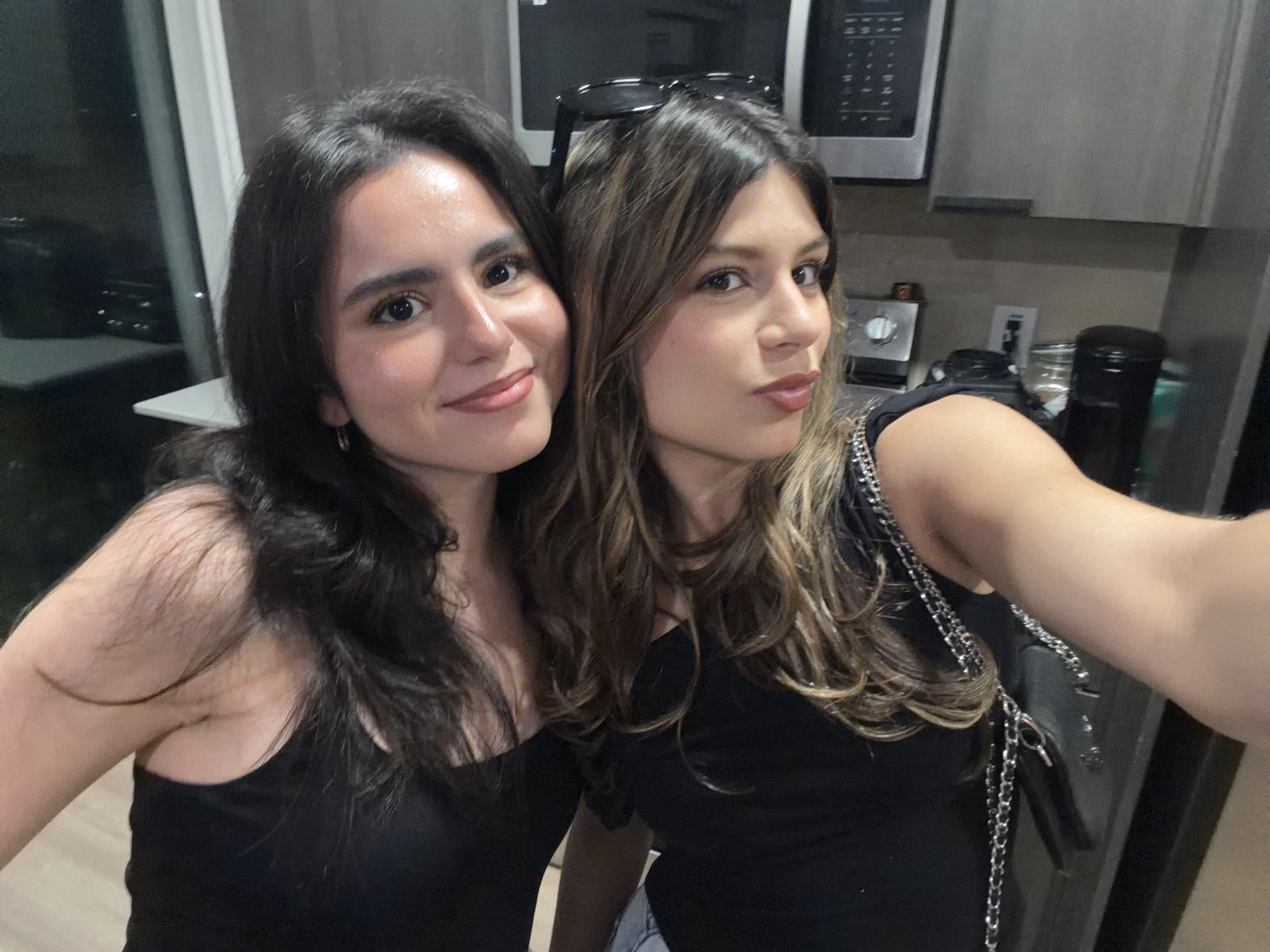 Late night photo session between friends in Austin home