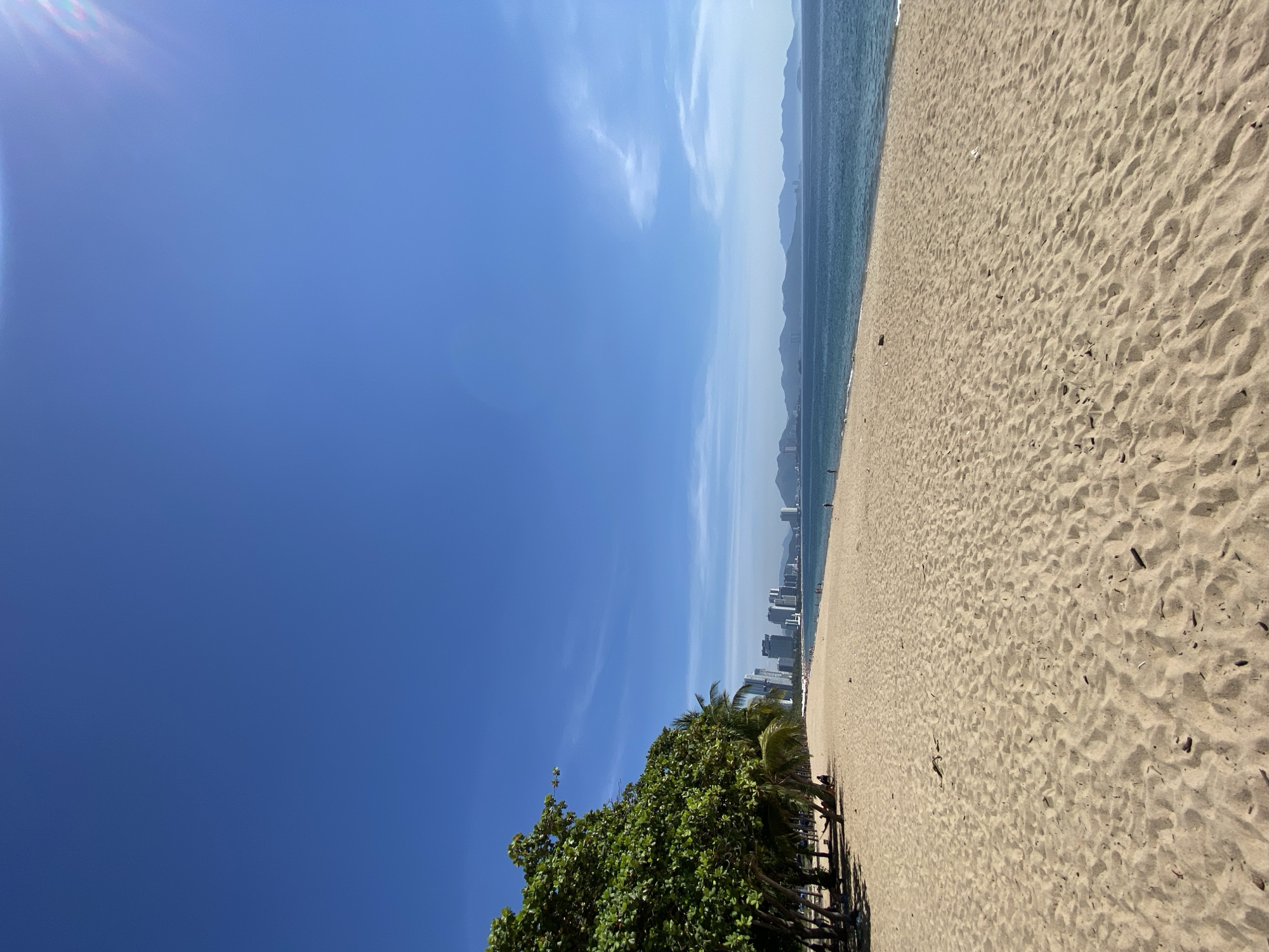 Nha Trang beachfront and parkway on a bright summer morning