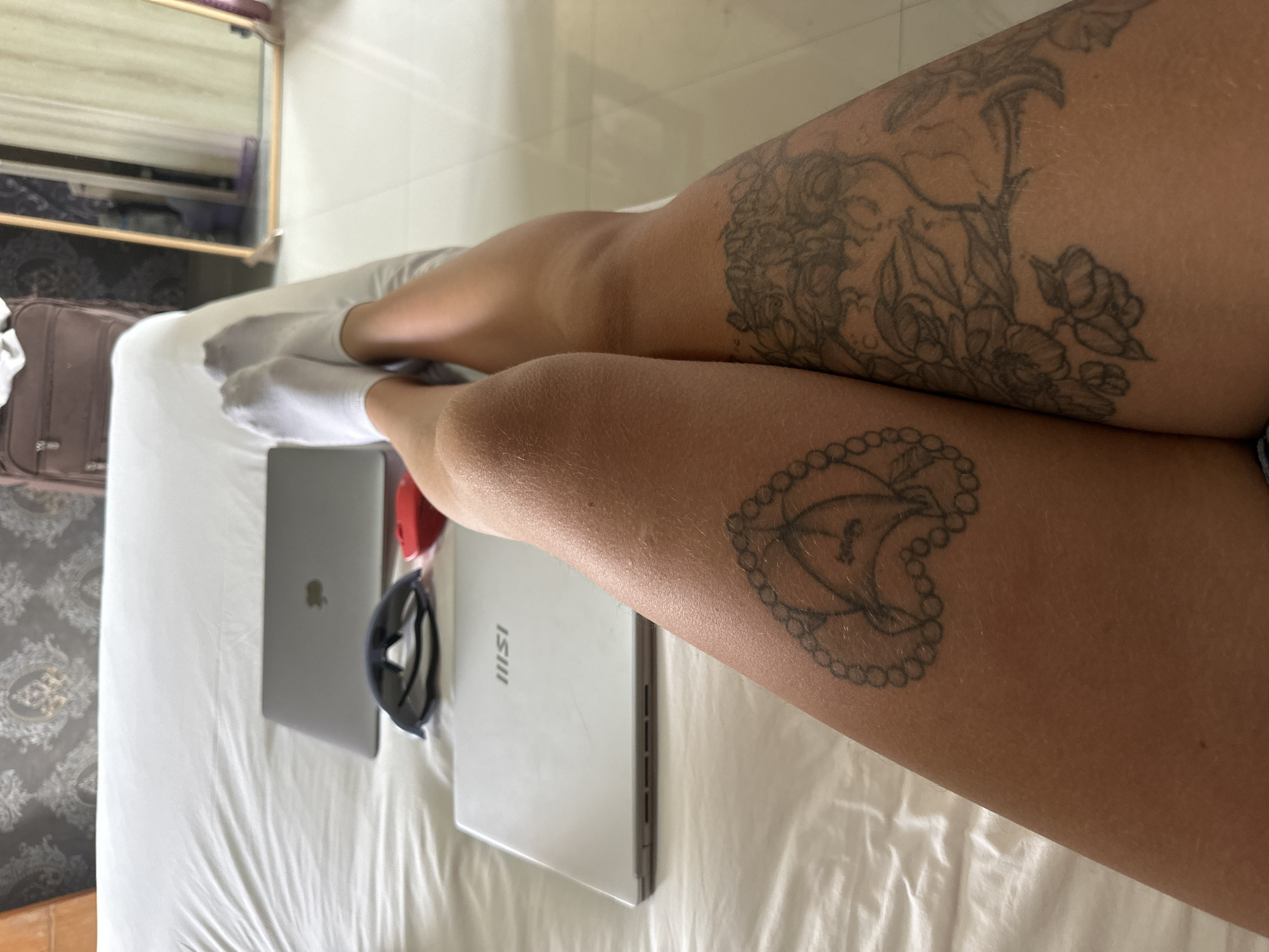 Personal moments documented: bedroom scenes, selfies, rural sunset views