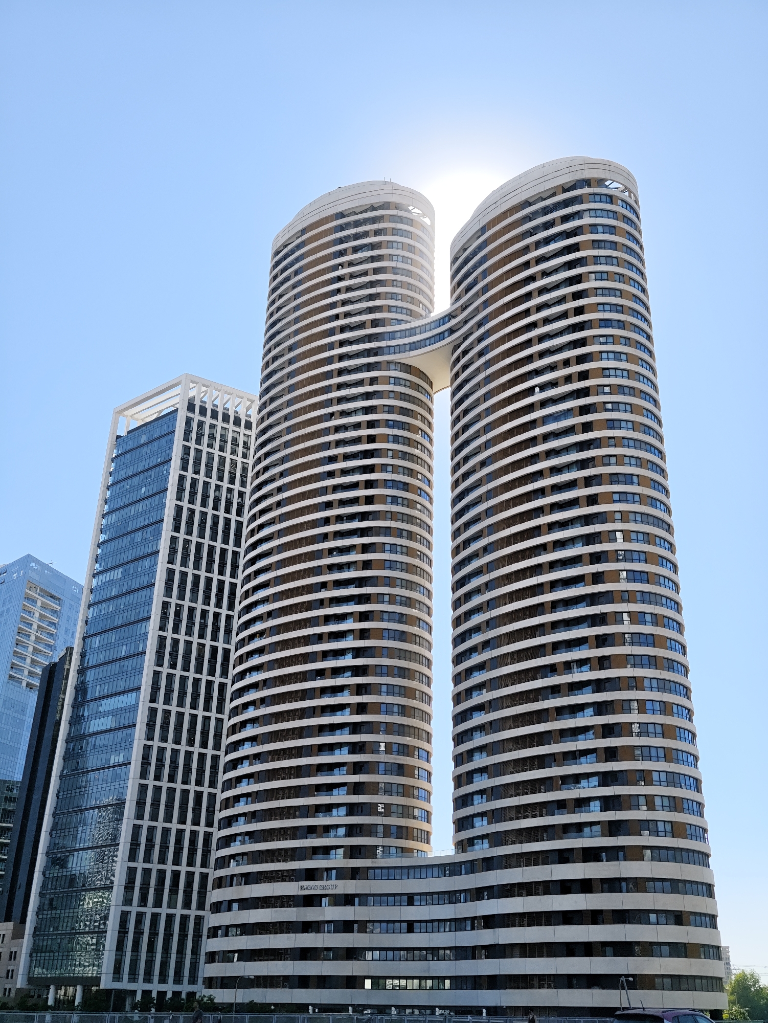 Tel Aviv metro skyline towers under a clear midday sky