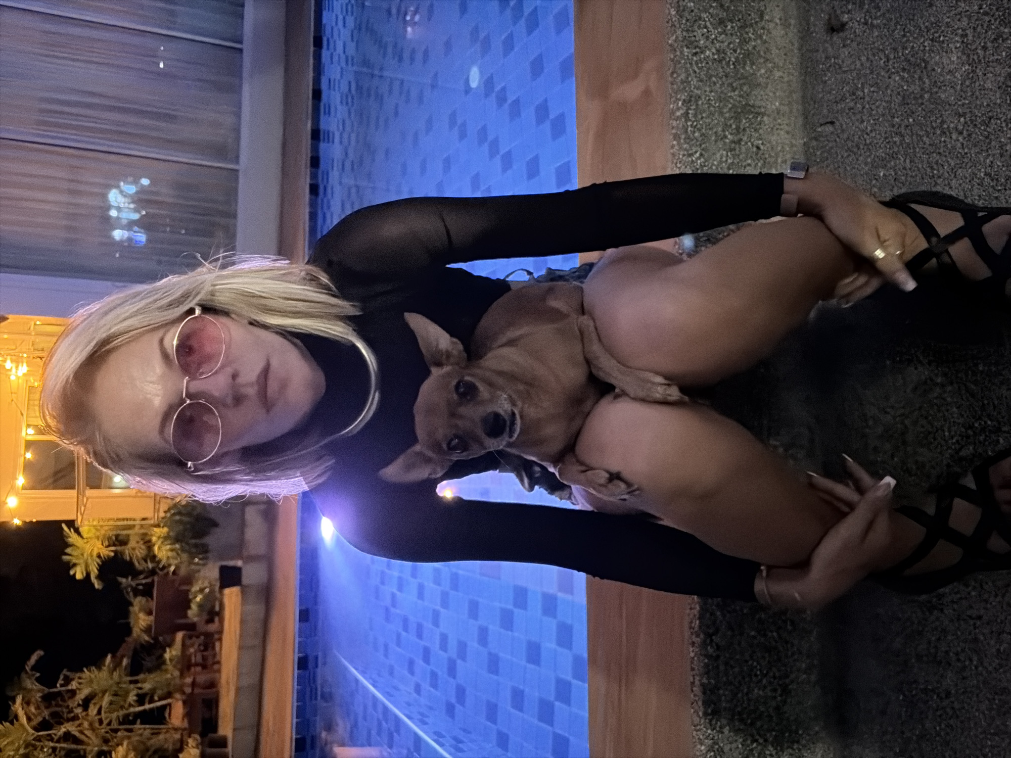 Poolside pet hangout at Baan Plai Laem, Thailand