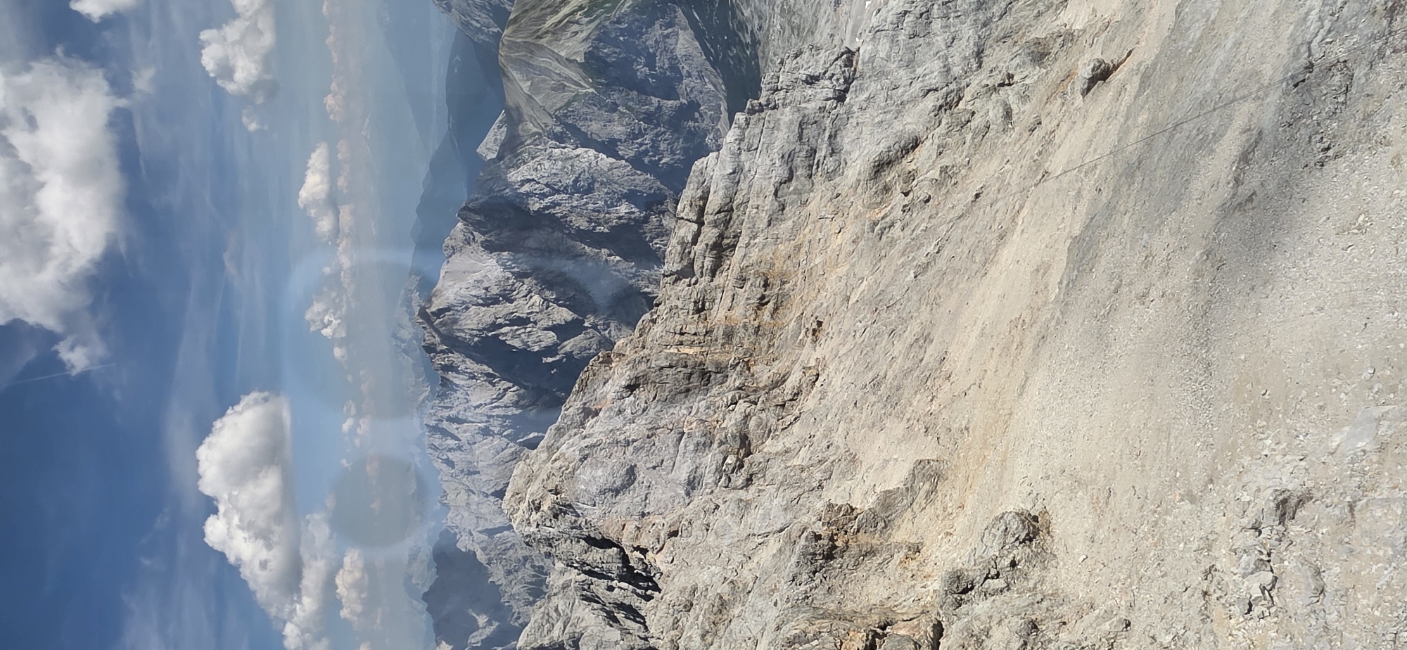 Rocky alpine terrain above Grainau on a partly cloudy day
