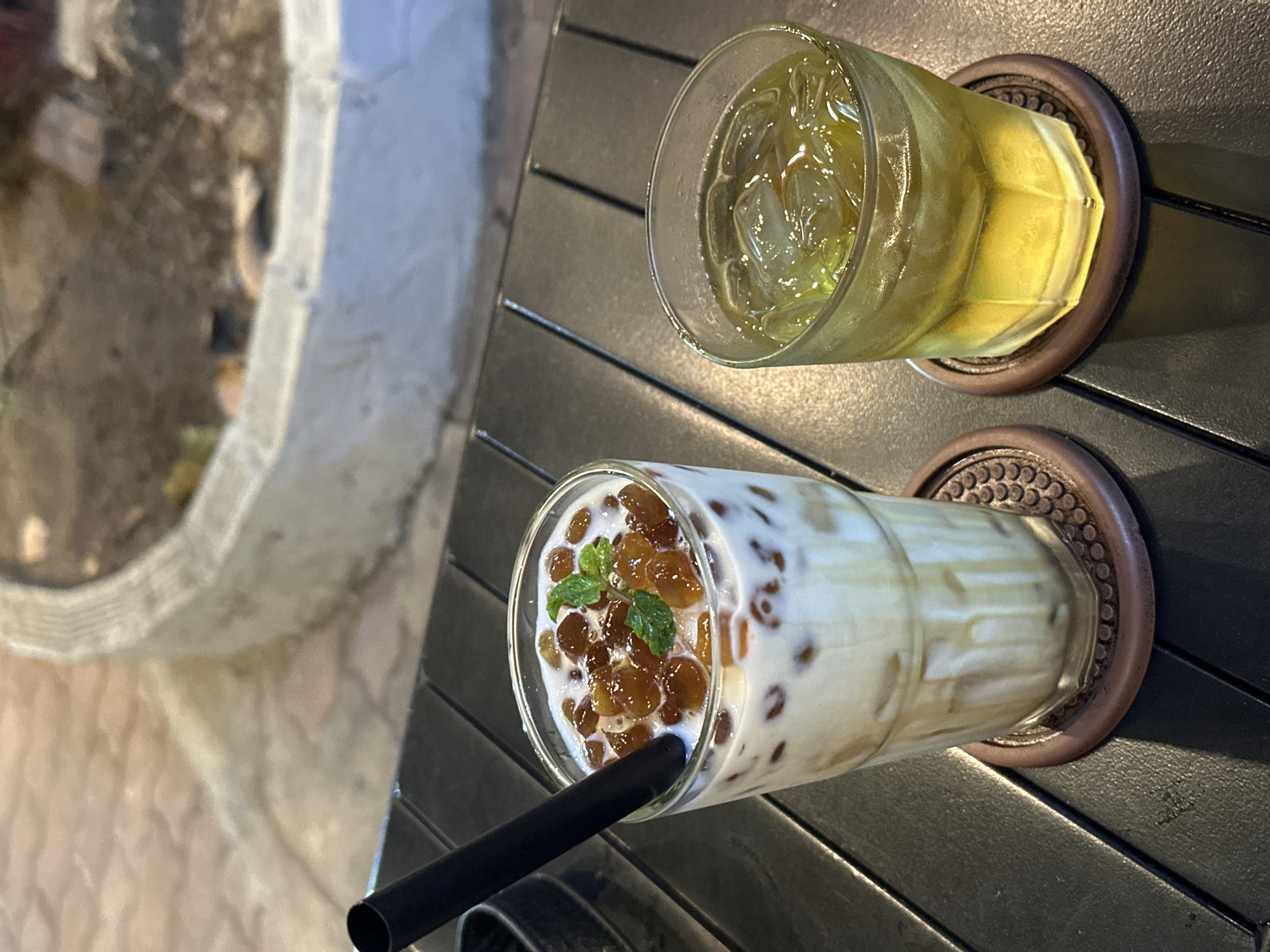 Iced drinks photographed at Ho Chi Minh City cafe