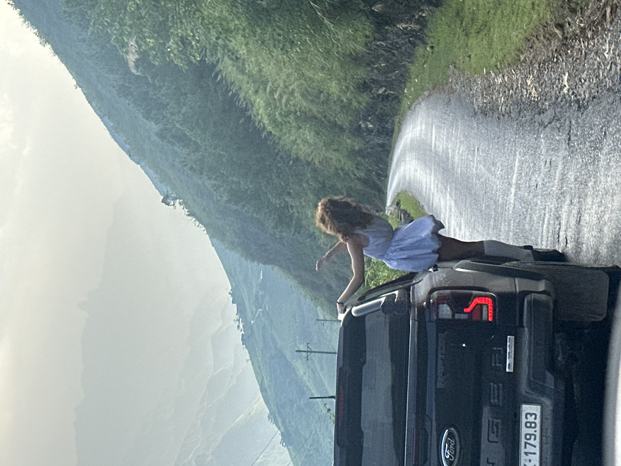 Travelers document morning journey through misty Du Già Commune roads