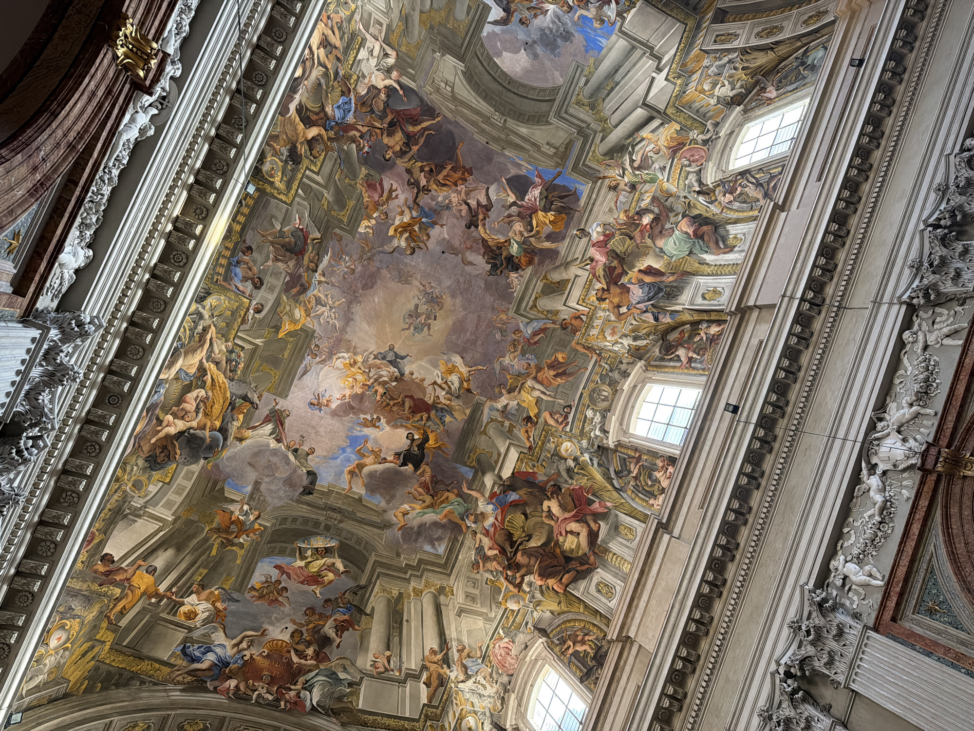 Baroque ceiling fresco documented at Rome's Sant'Ignazio church