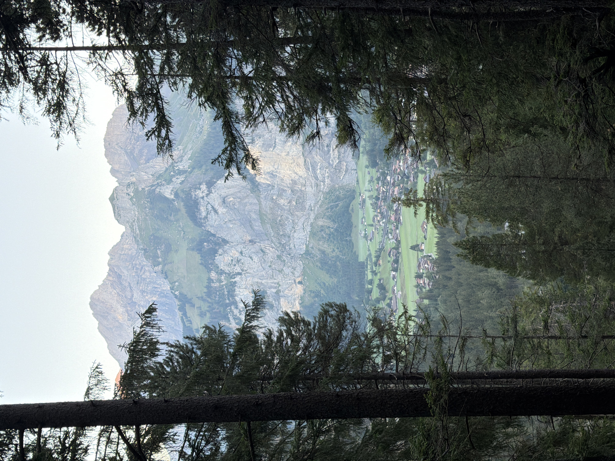 Kandersteg valley and mountain village, early August morning
