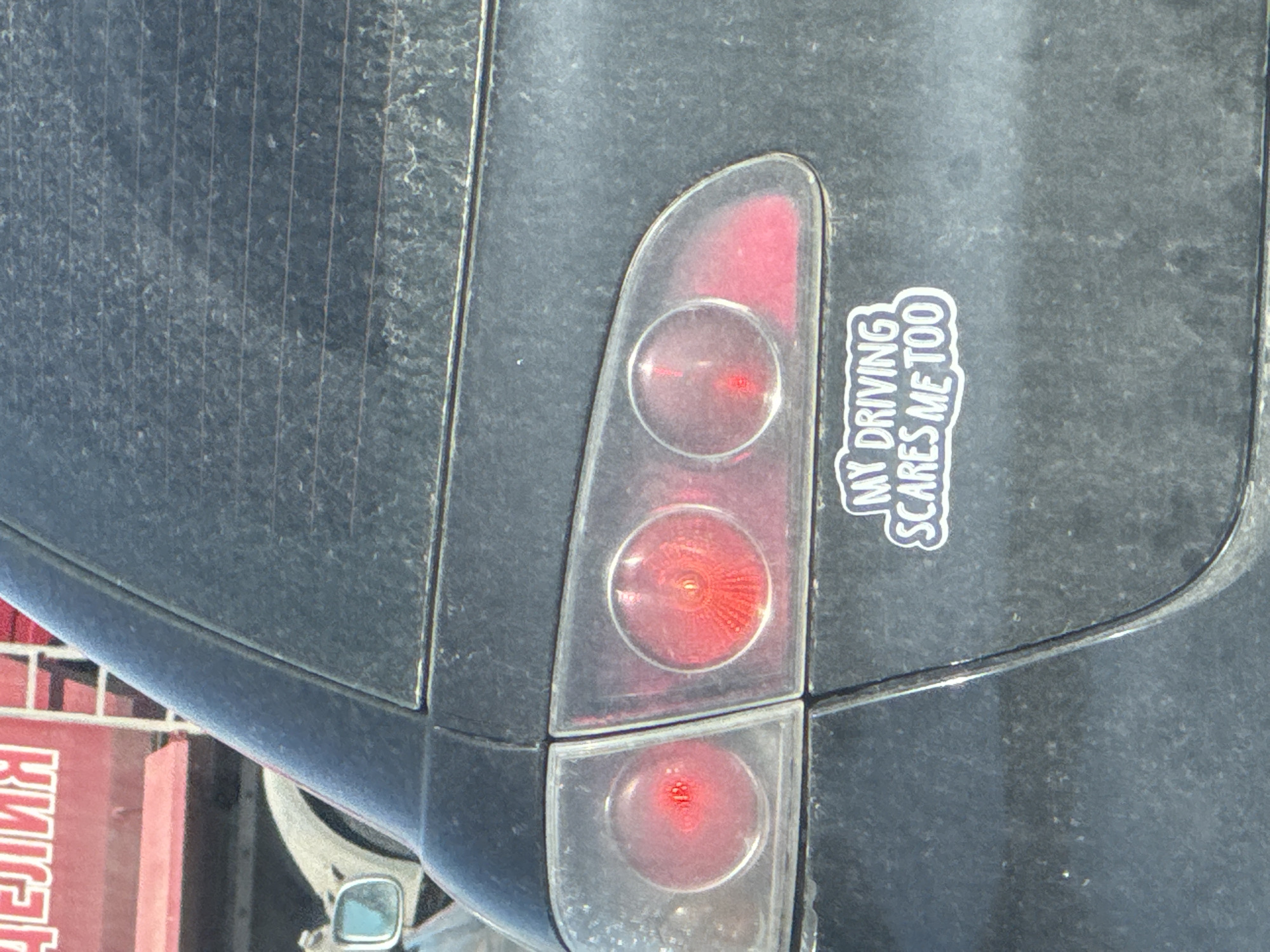 Dirty car tail light observed in Burgas, Bulgaria