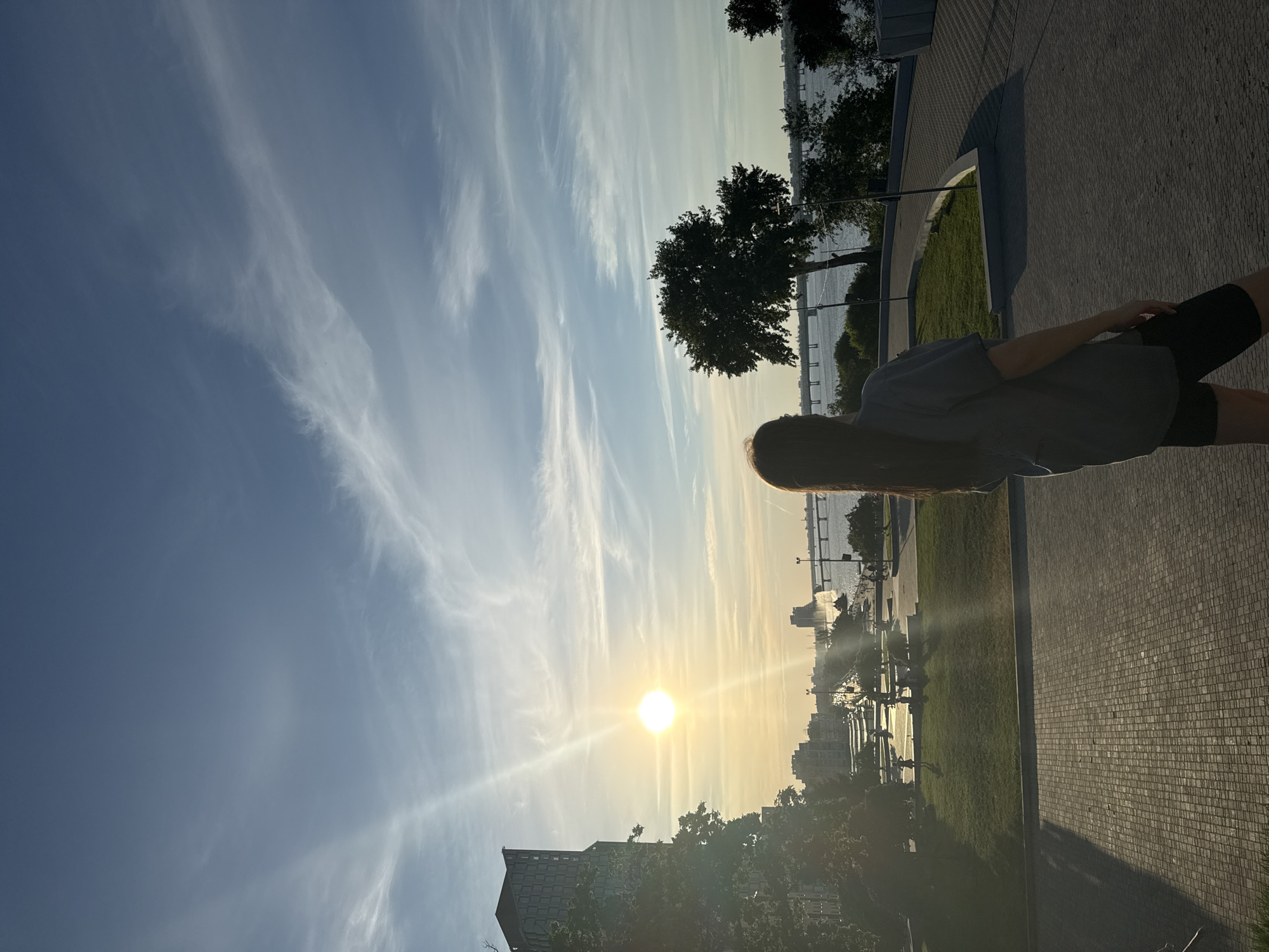 Golden hour along the Dnipro River embankment, summer 2026