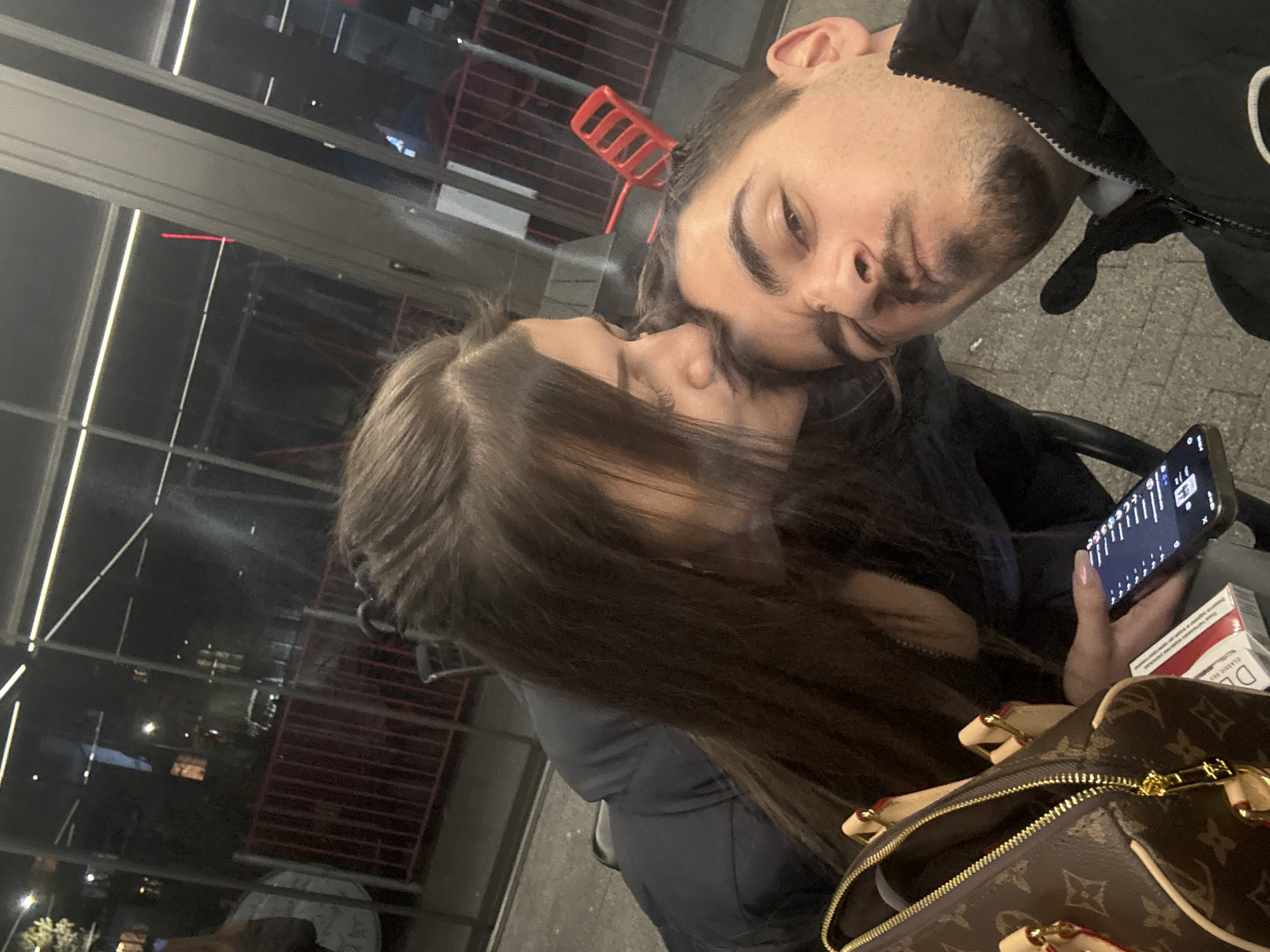Couple takes selfie in Sofia urban area