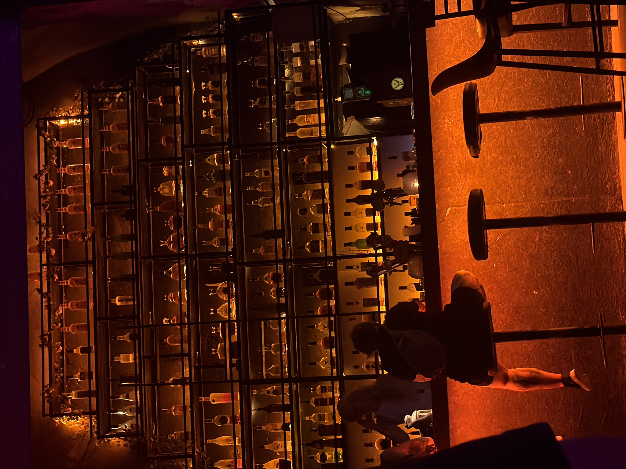Inside a dimly lit bar in Haifa, Israel