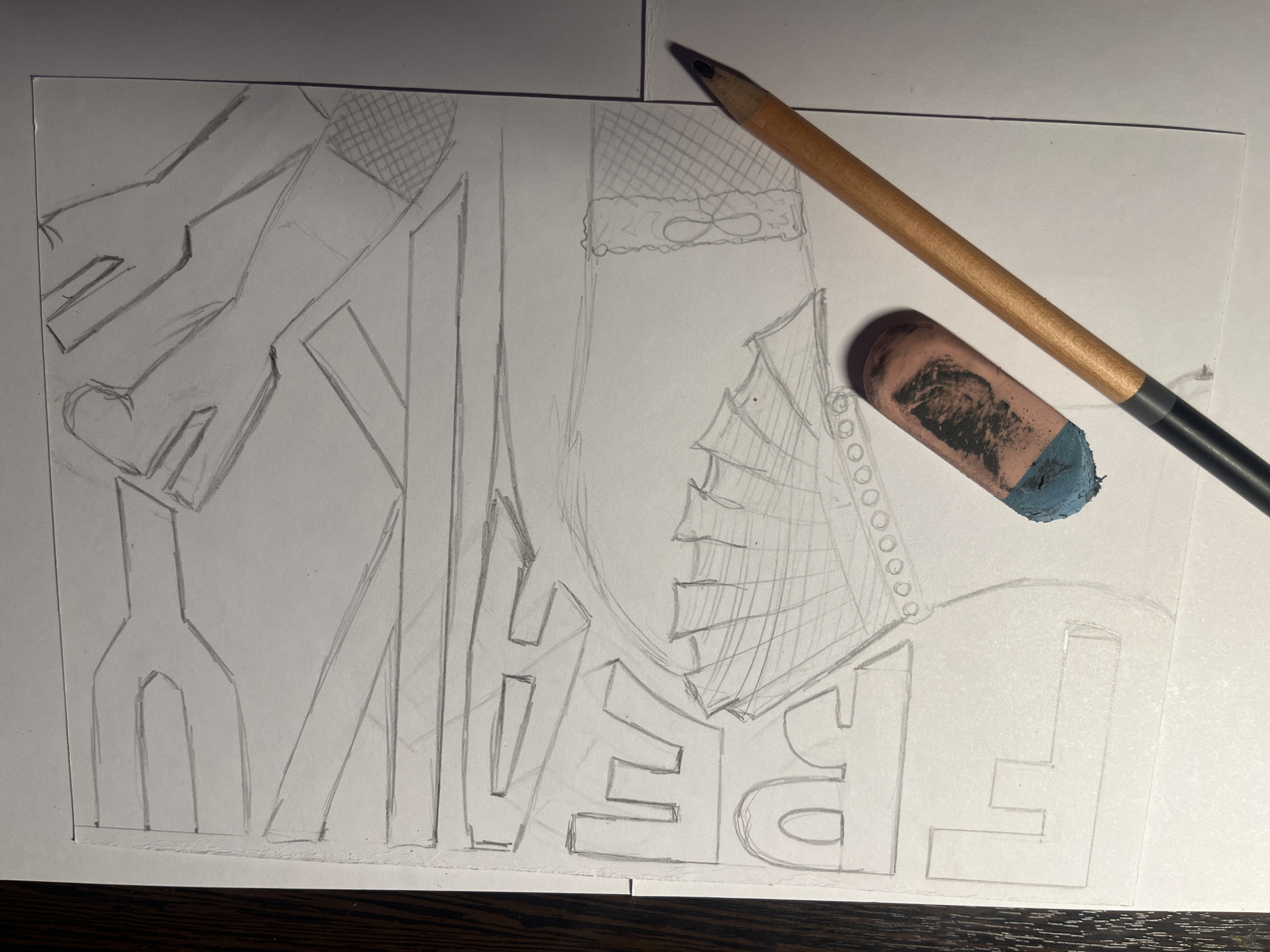 Artist documents sketches and dinner in Saint Petersburg evening