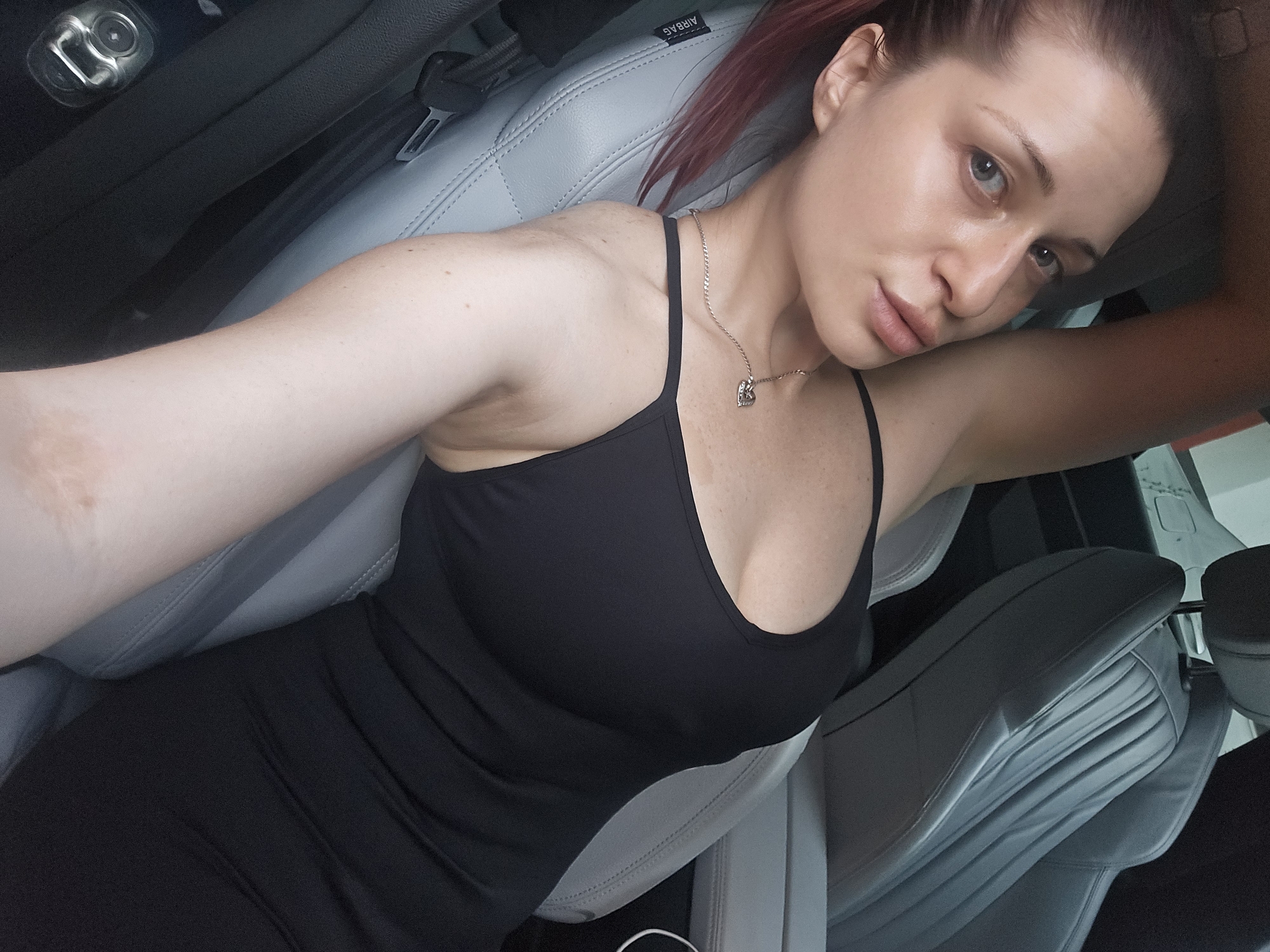 Car selfie session in Burgas, June evening