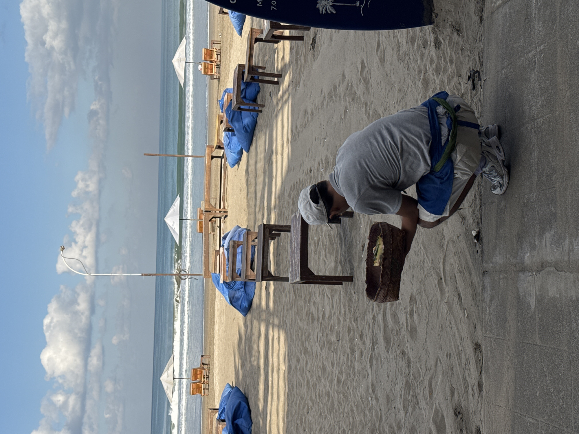 Family enjoys beach day at Kuta, Indonesia