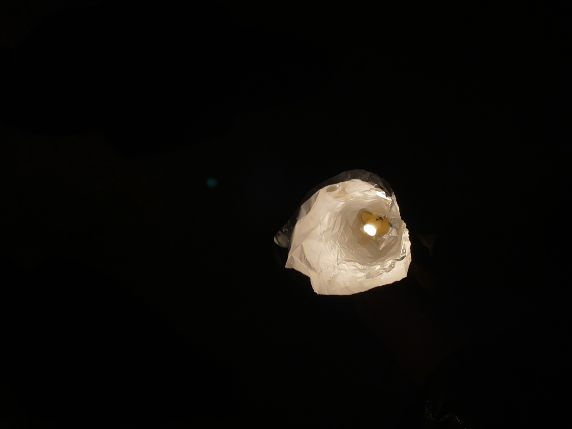 Sky lantern released in Bulgarian village on April evening