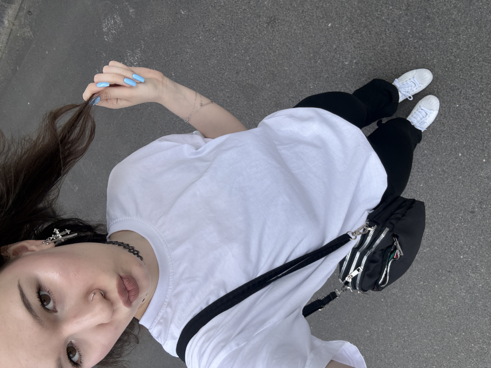 Back-to-back outdoor selfies near Sinyavino, Russia