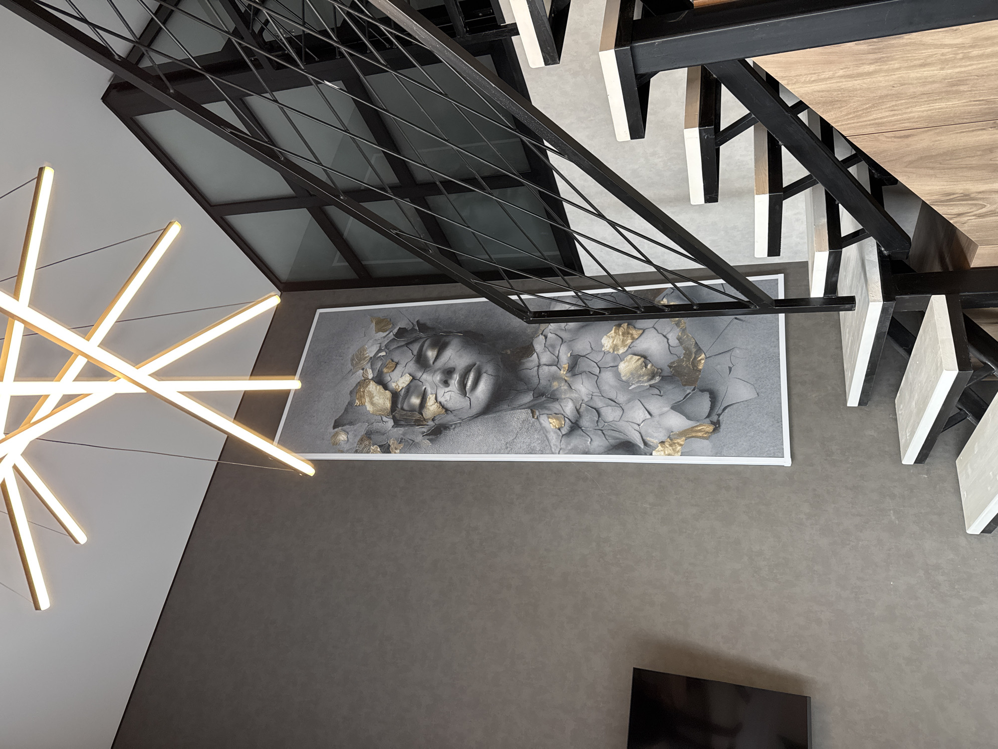 Modern building interior and exterior features documented morning hours