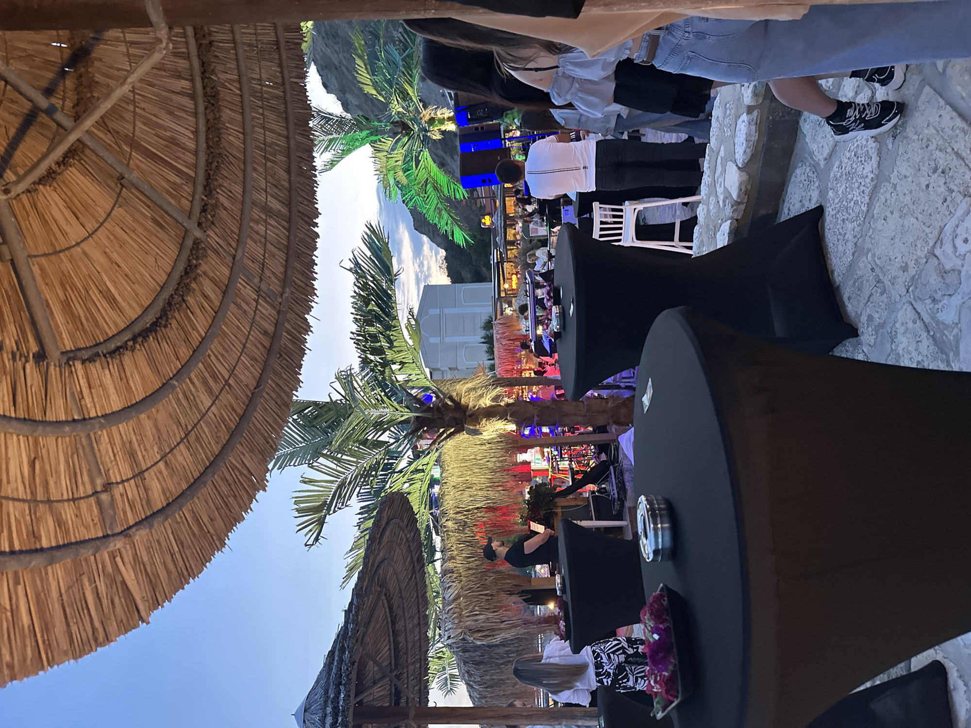 Evening beach party gathering observed in Balchik, Bulgaria