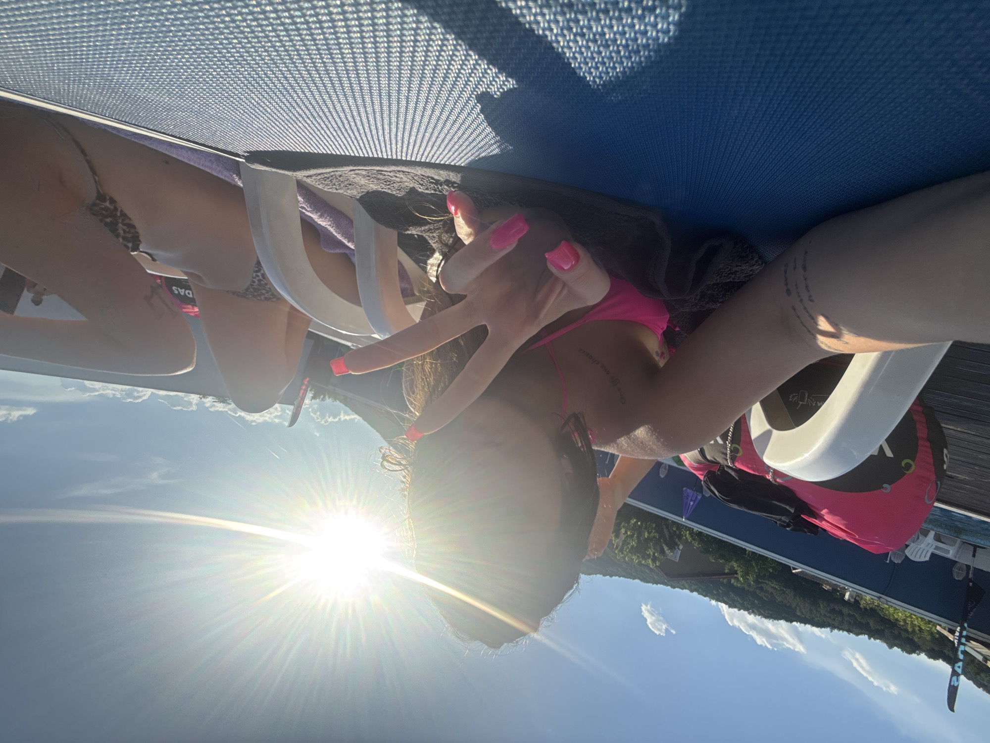 Person relaxes on boat deck in sunny Bulgaria afternoon