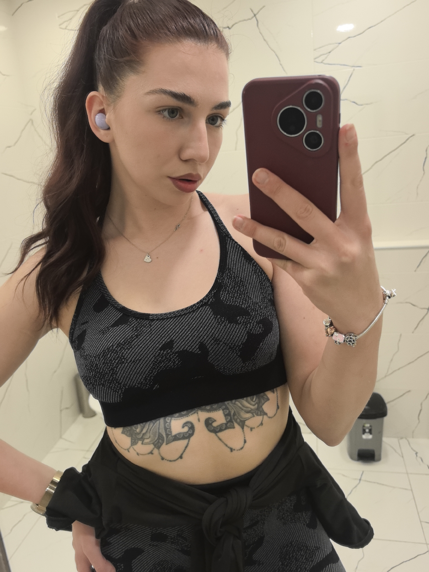 Woman Takes Mirror Selfies in Stara Zagora, Bulgaria