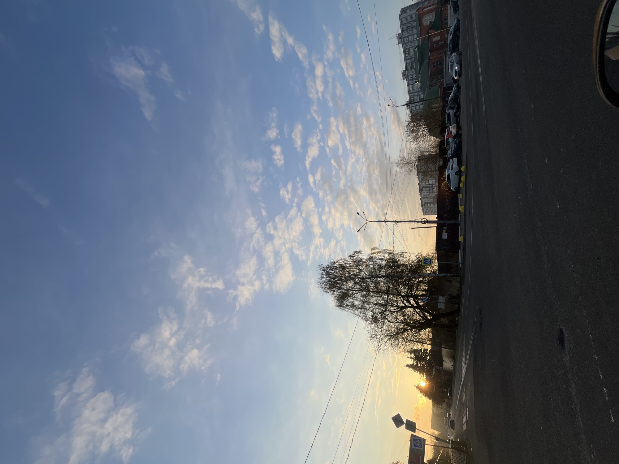 Dawn light captured on Klin streets during early morning
