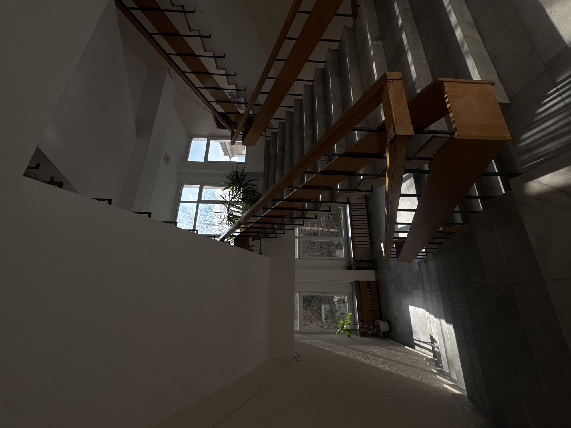 Modern staircase interior photographed in Sofia building