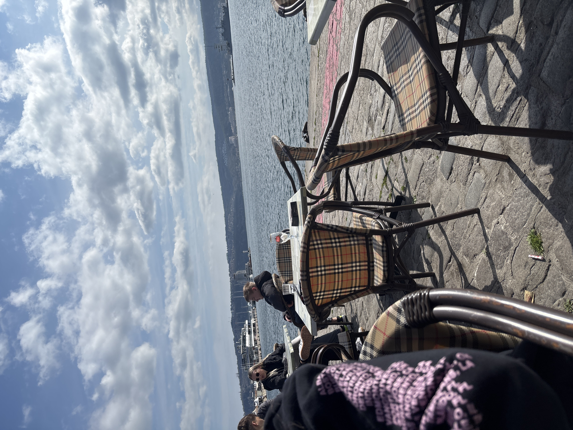 Waterfront dining area captured in Varna, Bulgaria