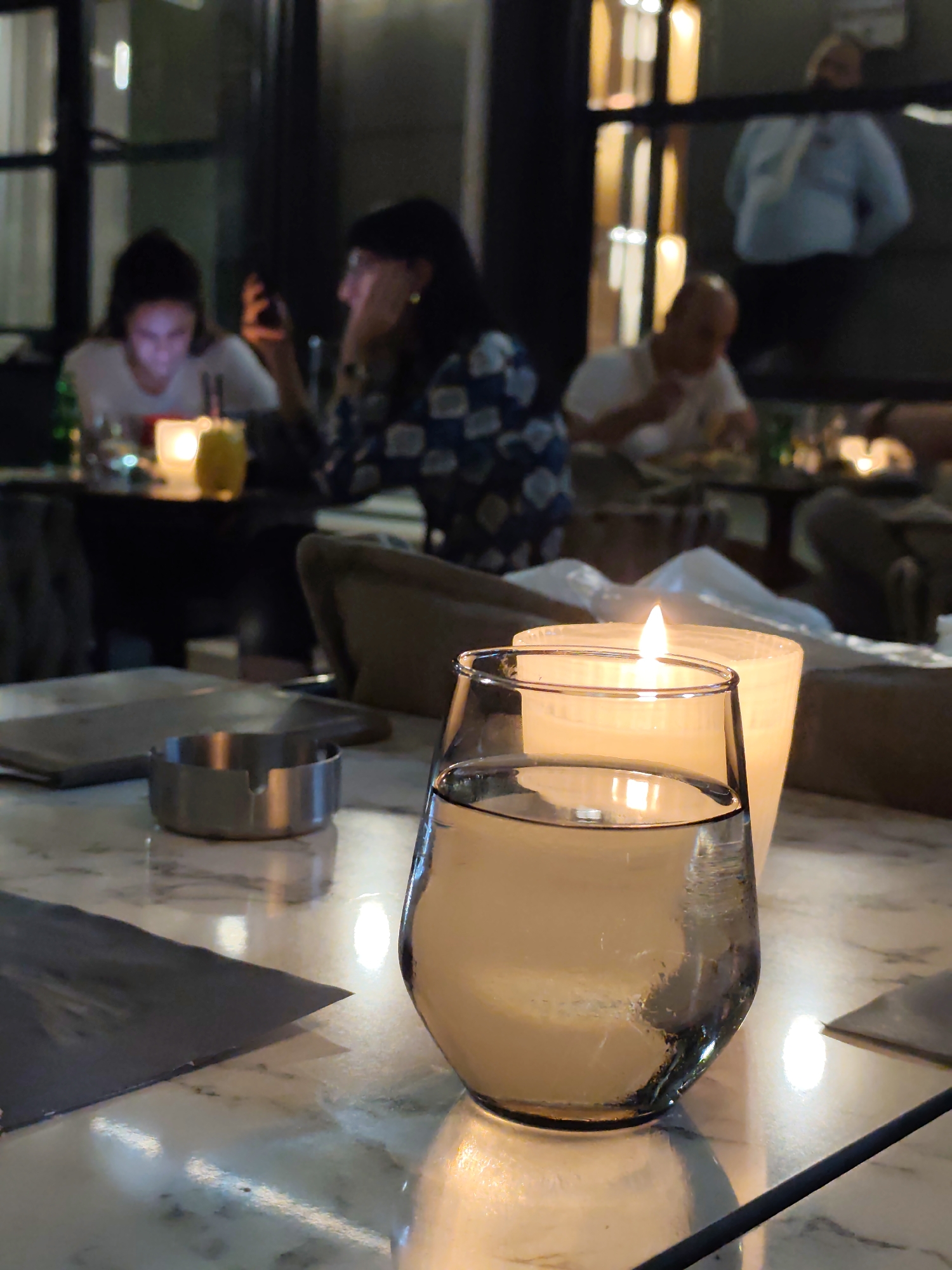 Candlelit evening at a Podgorica bar or restaurant