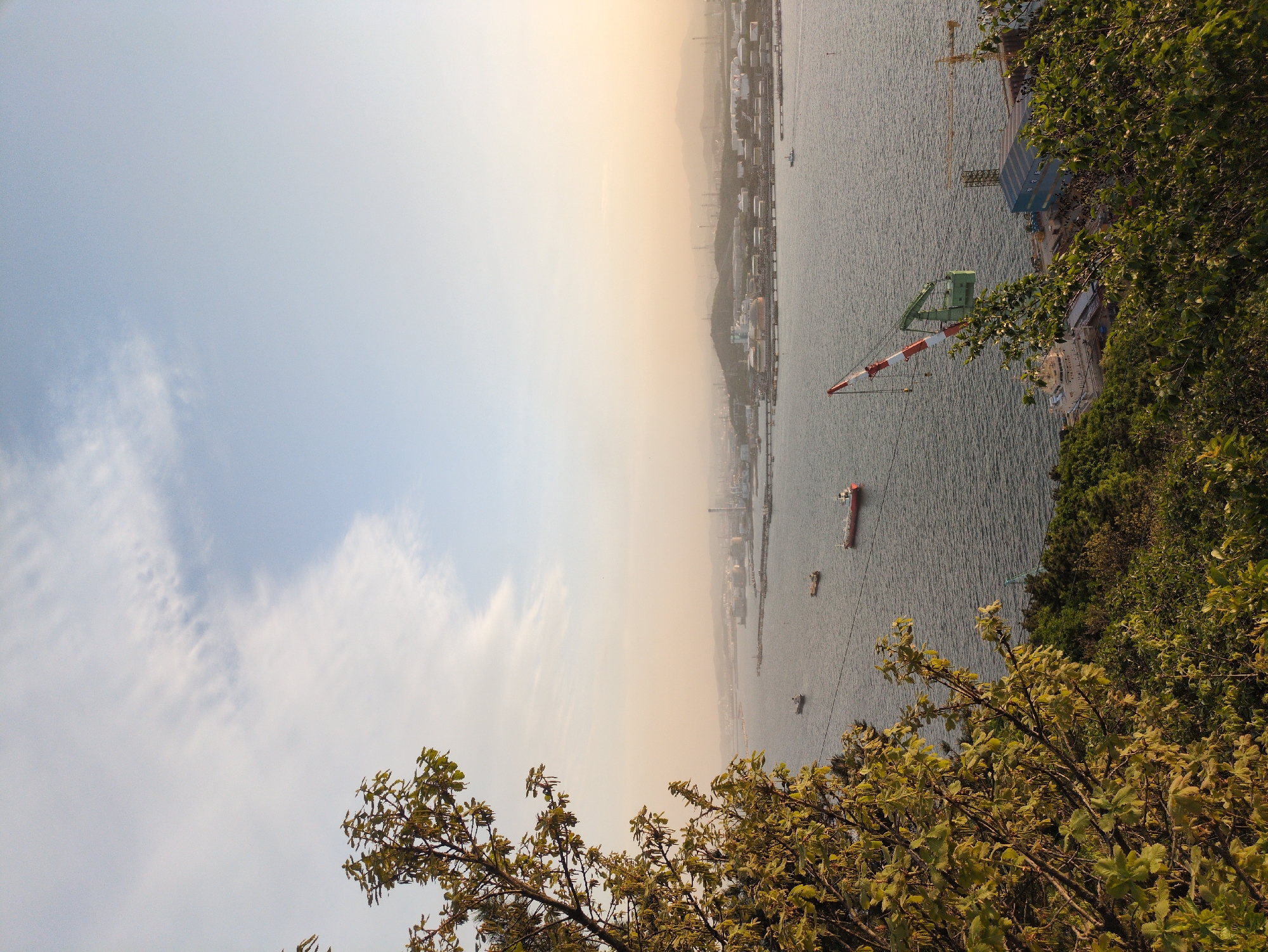 Morning visit to Ulsan industrial port observation deck