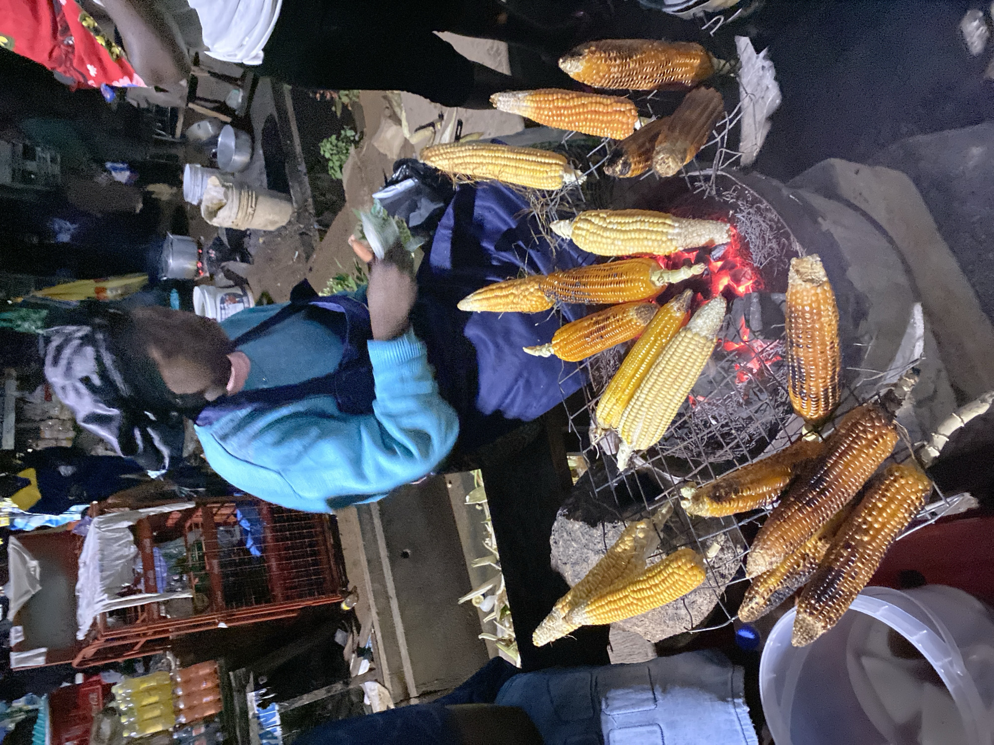Evening street food scene at a Bukuru market