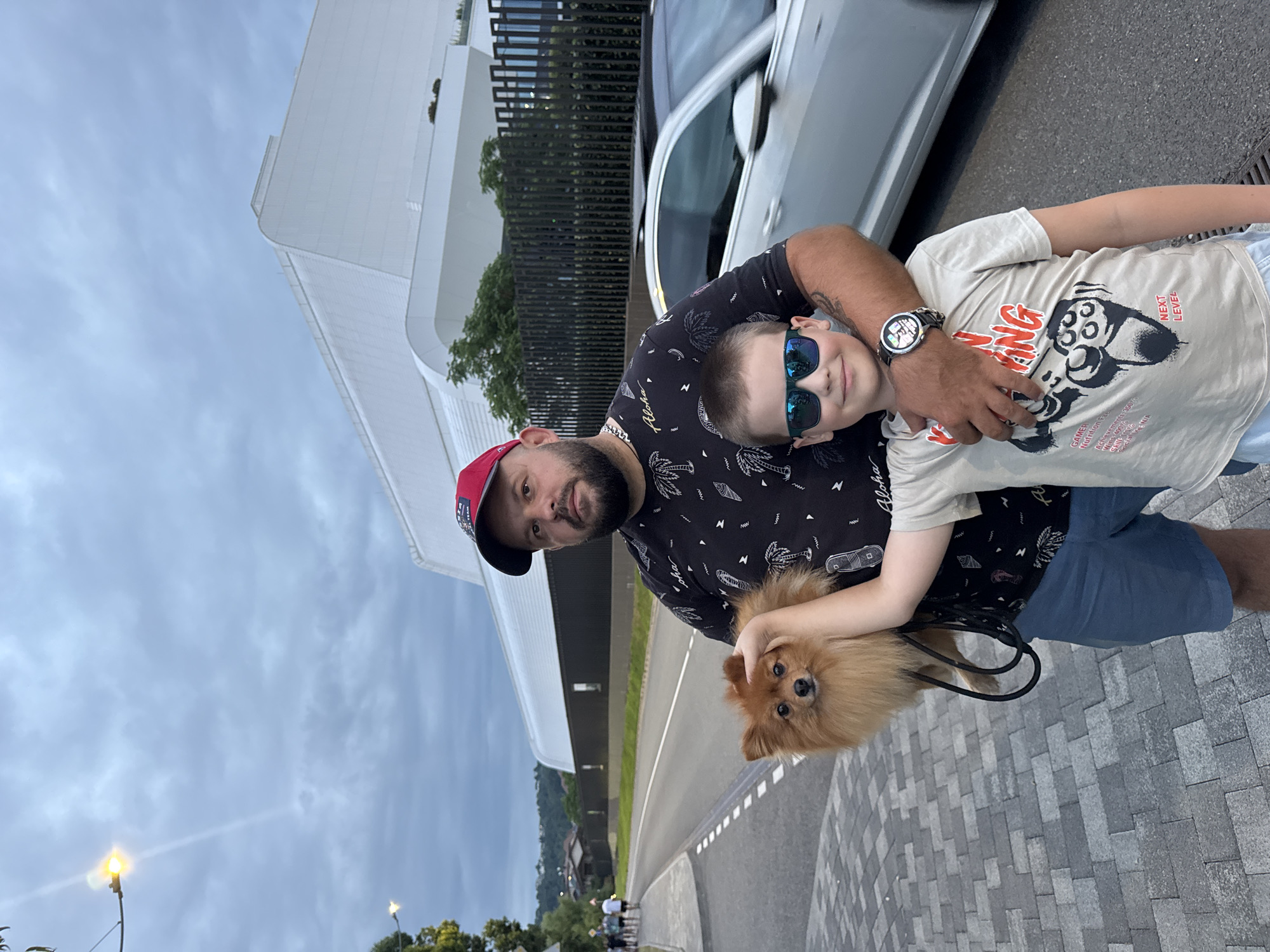 Afternoon walk with a Pomeranian in Sirius, Russia