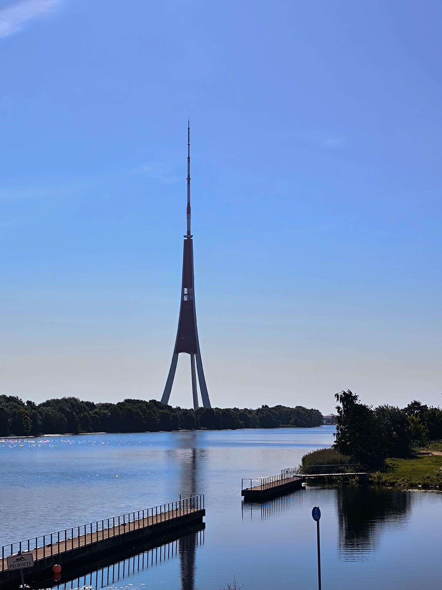 Daugava riverfront landmarks on a July morning in Riga