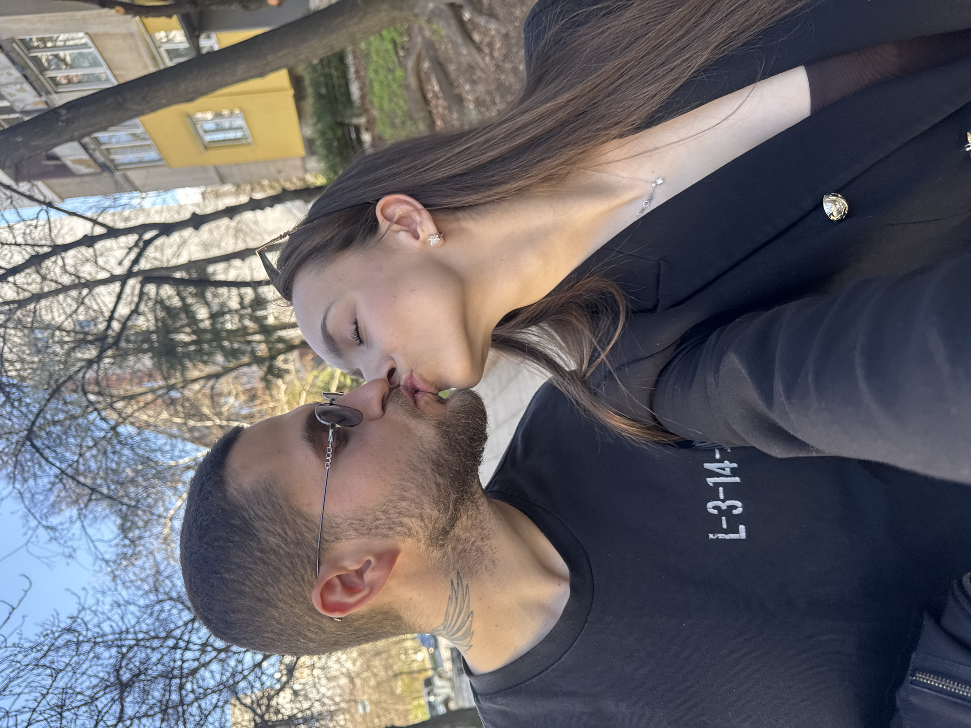 Couple documents afternoon together in Sofia with multiple photos