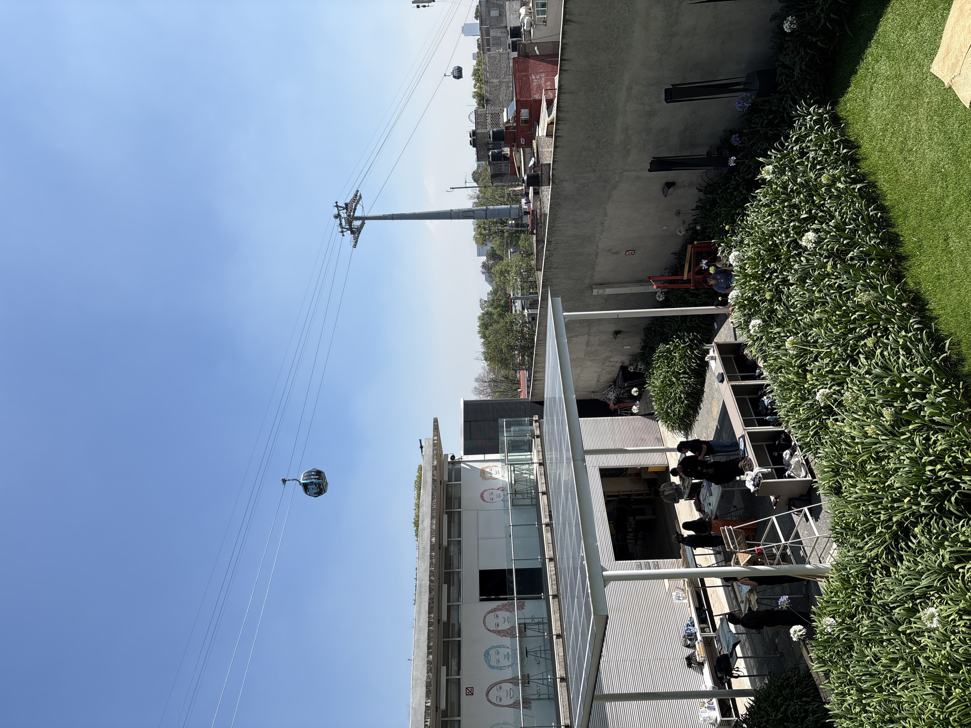 Cable car and modern architecture observed in Mexico City
