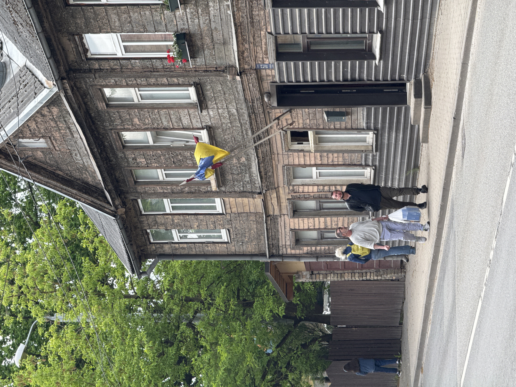 Everyday street scenes documented across central Riga neighborhoods
