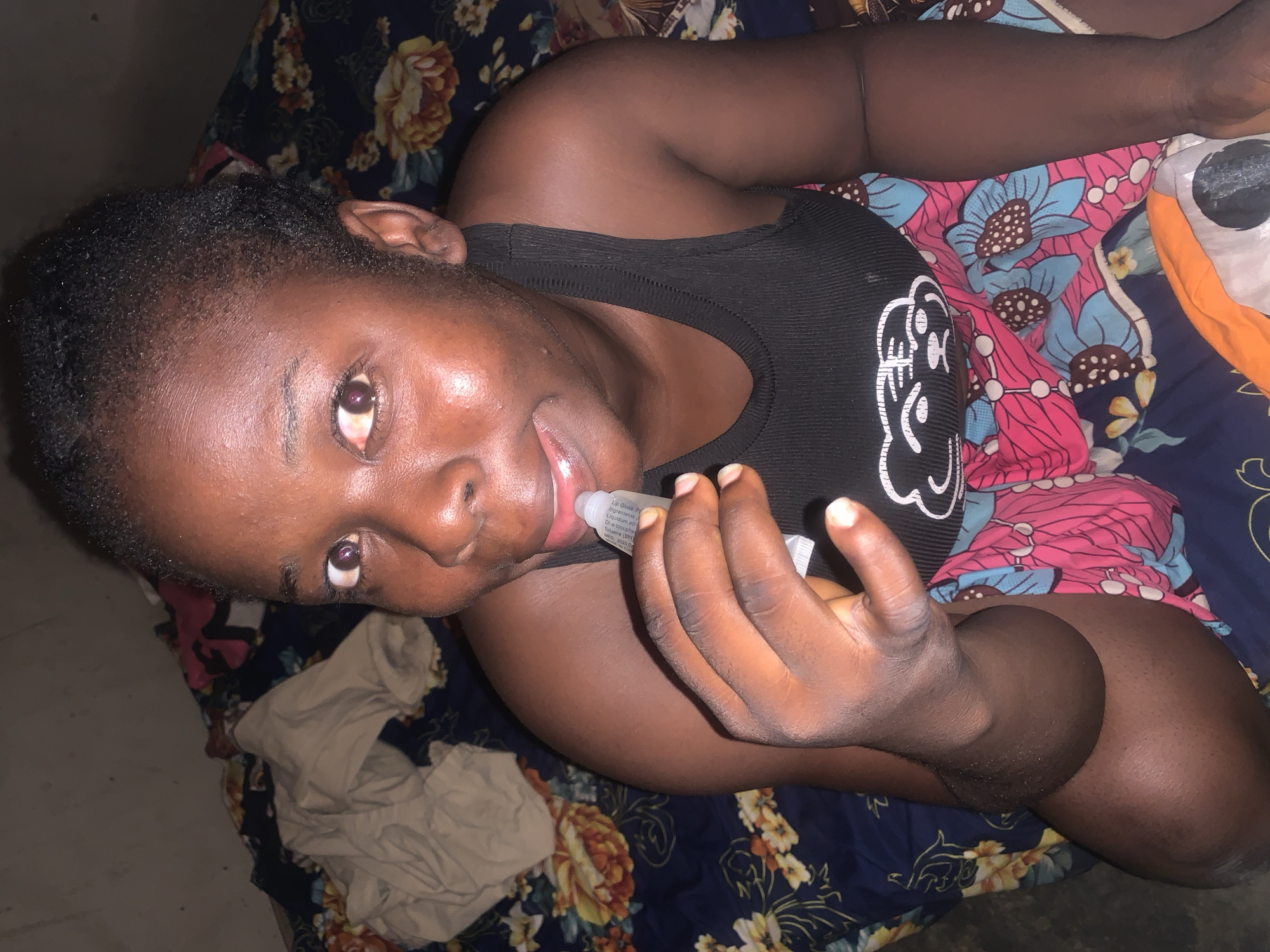 Woman captured in playful bedroom moments in Agban, Nigeria