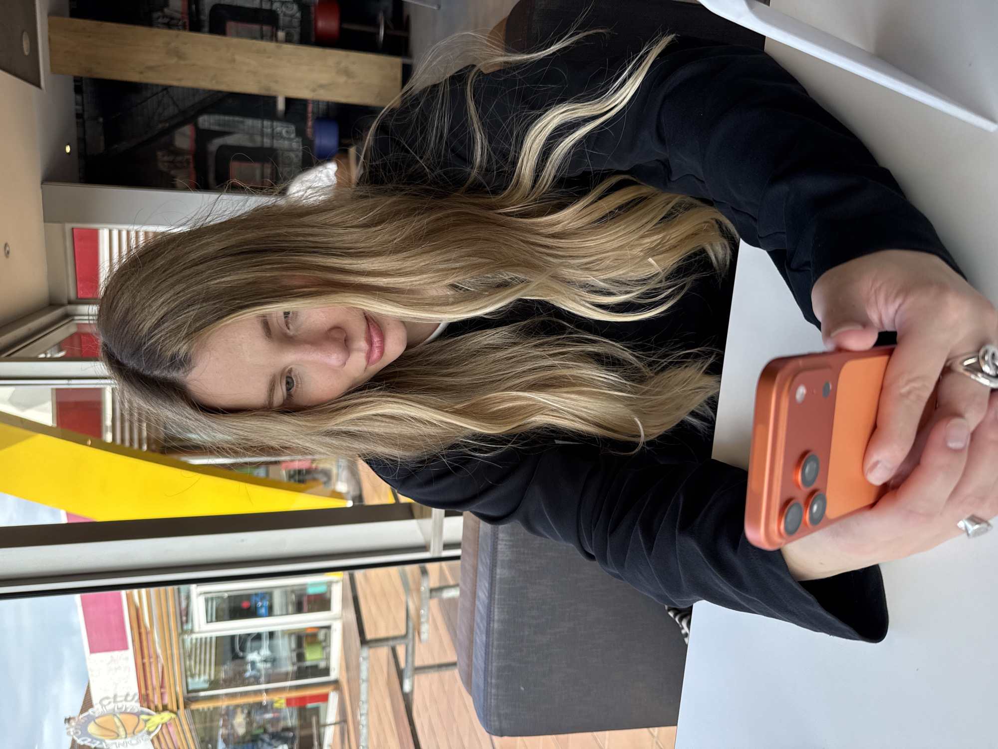 Woman dines at McDonald's in Santiago de Compostela