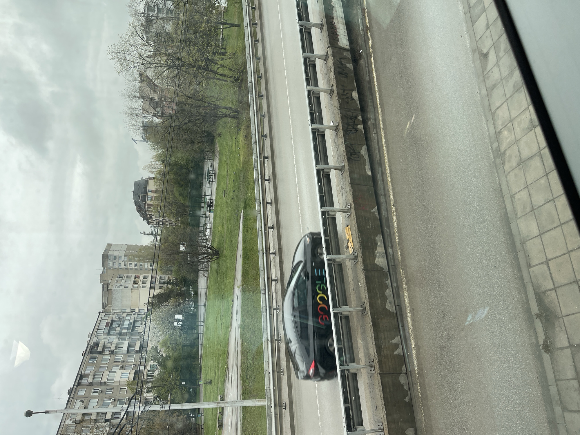 Overcast day street scenes documented across Sofia, Bulgaria