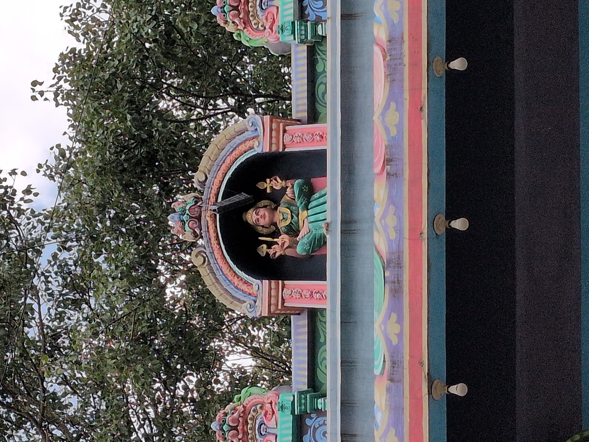 Hindu temple complex documented in morning Bengaluru street scene