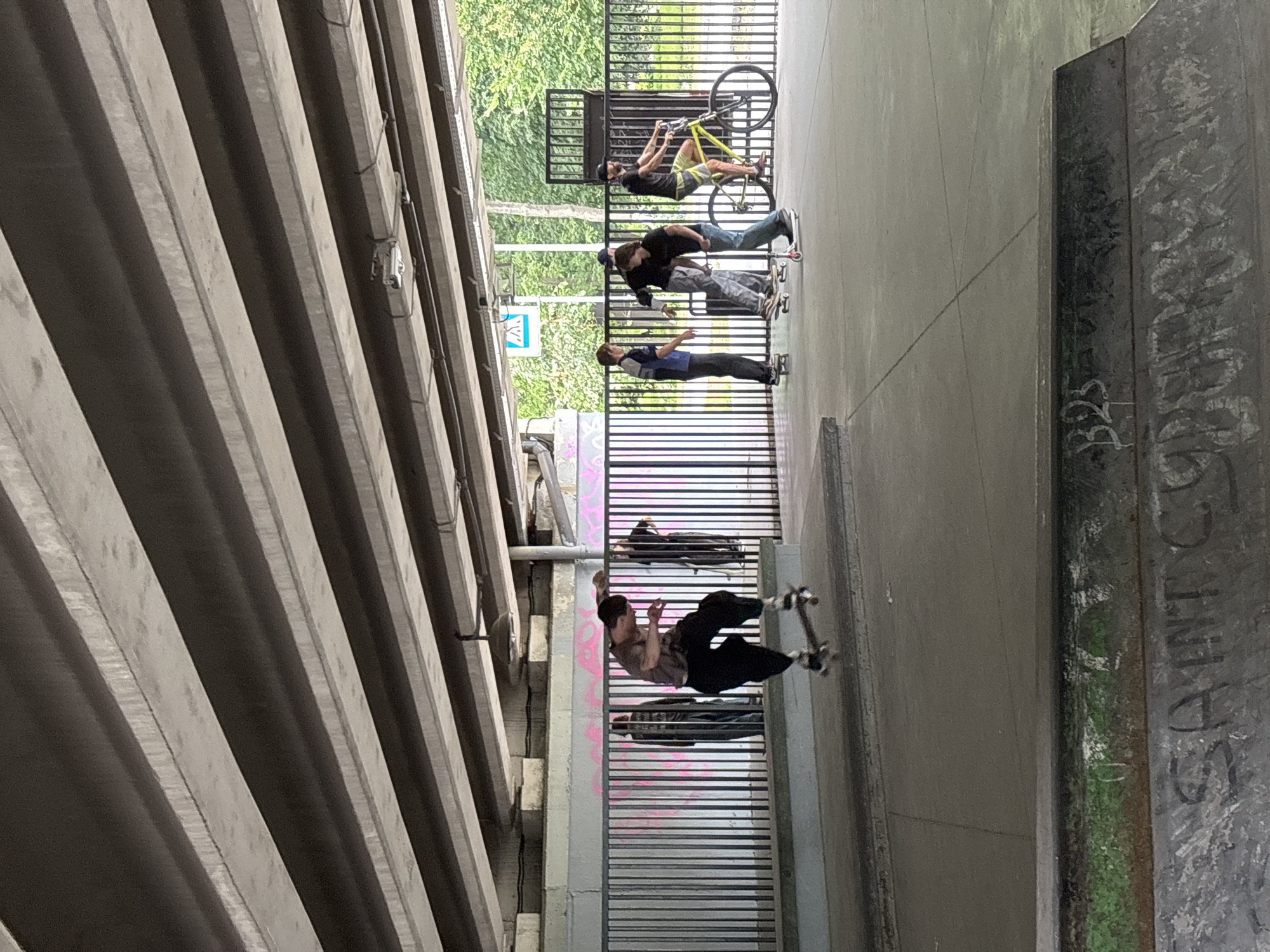 Tricks under the overpass at a Saint Petersburg skatepark