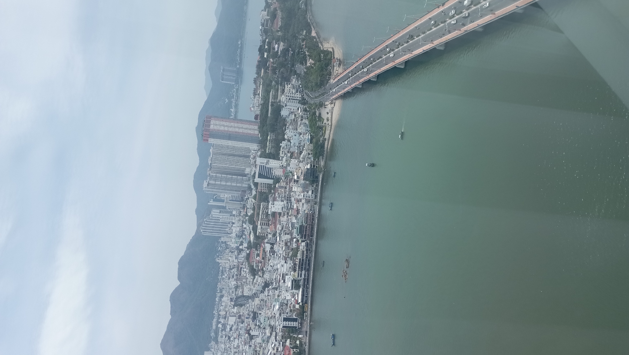 Aerial view captured of coastal Bac Nha Trang Ward