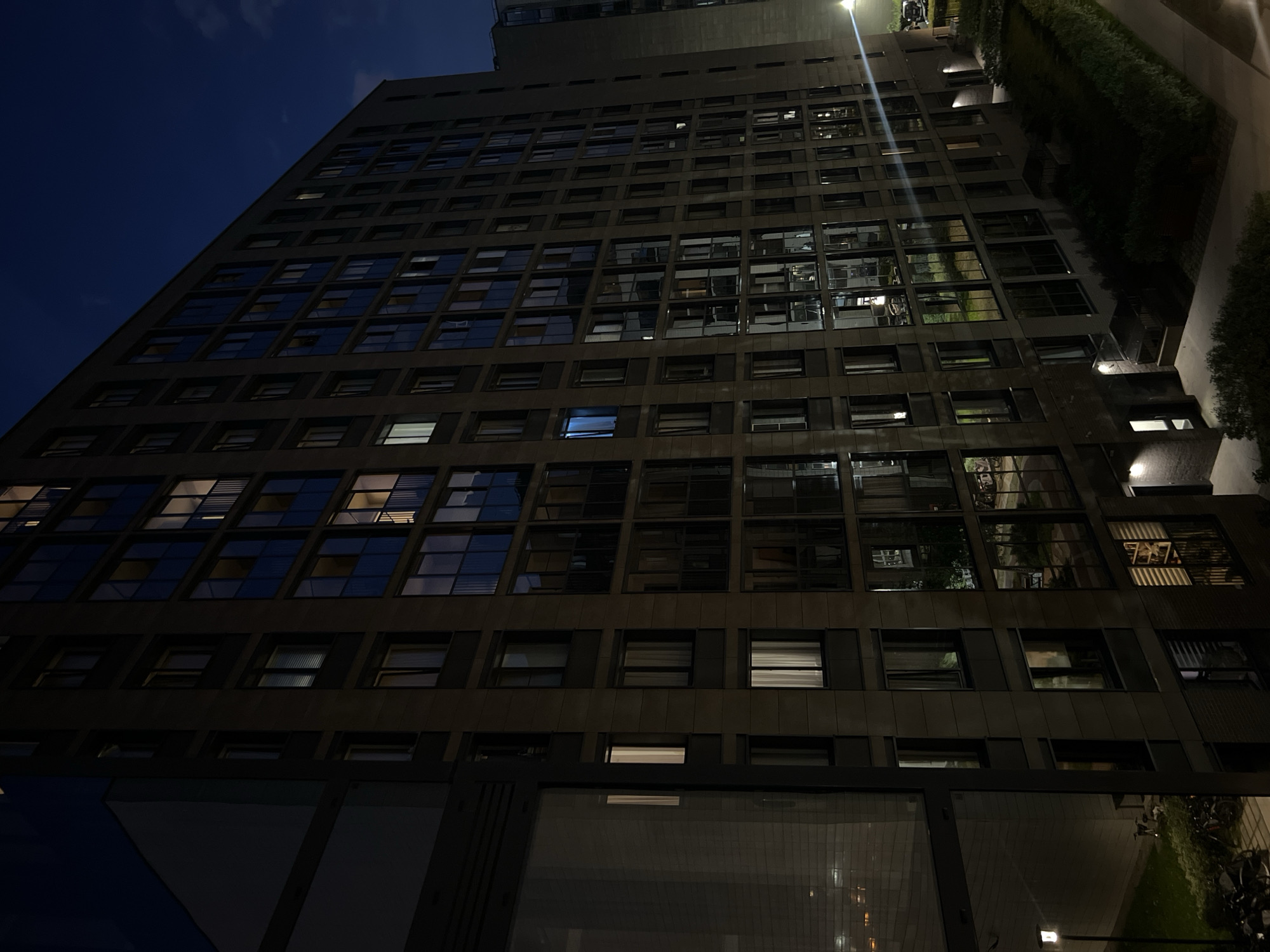 Night views captured of modern apartment complex in Sinyavino