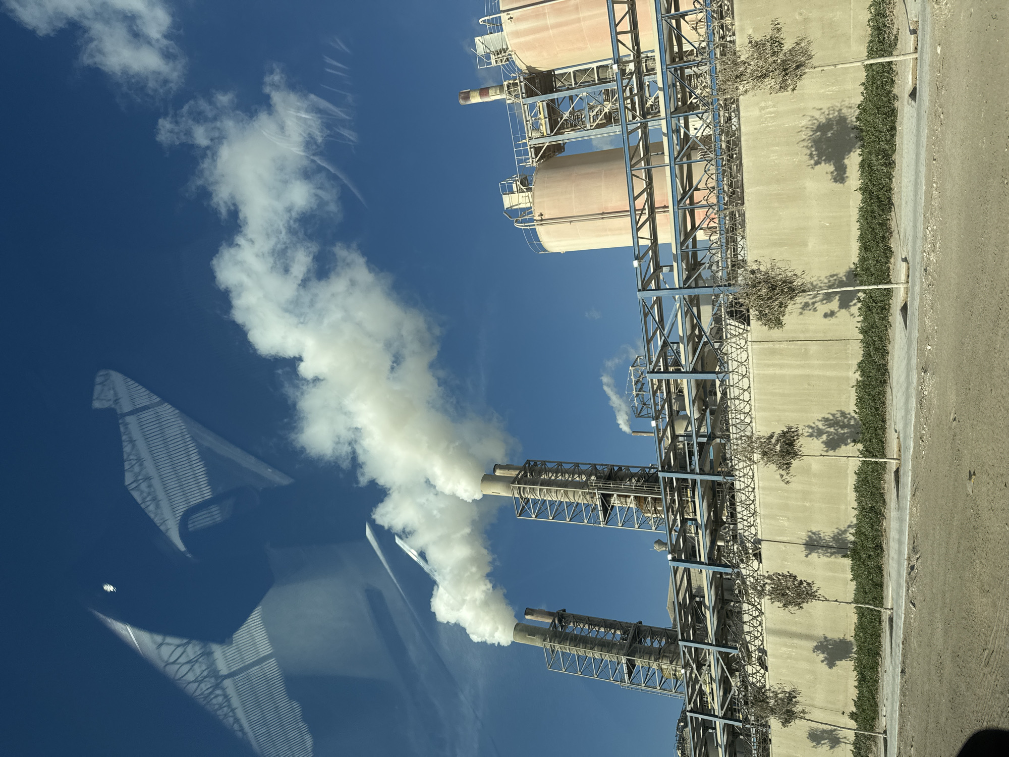 Industrial facility with smoking stacks in Safi, Morocco