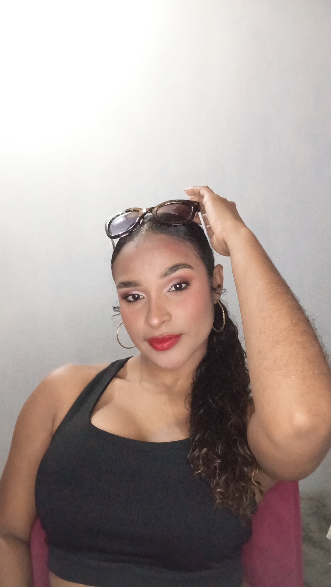 Woman records selfies and videos in Juan Griego residence