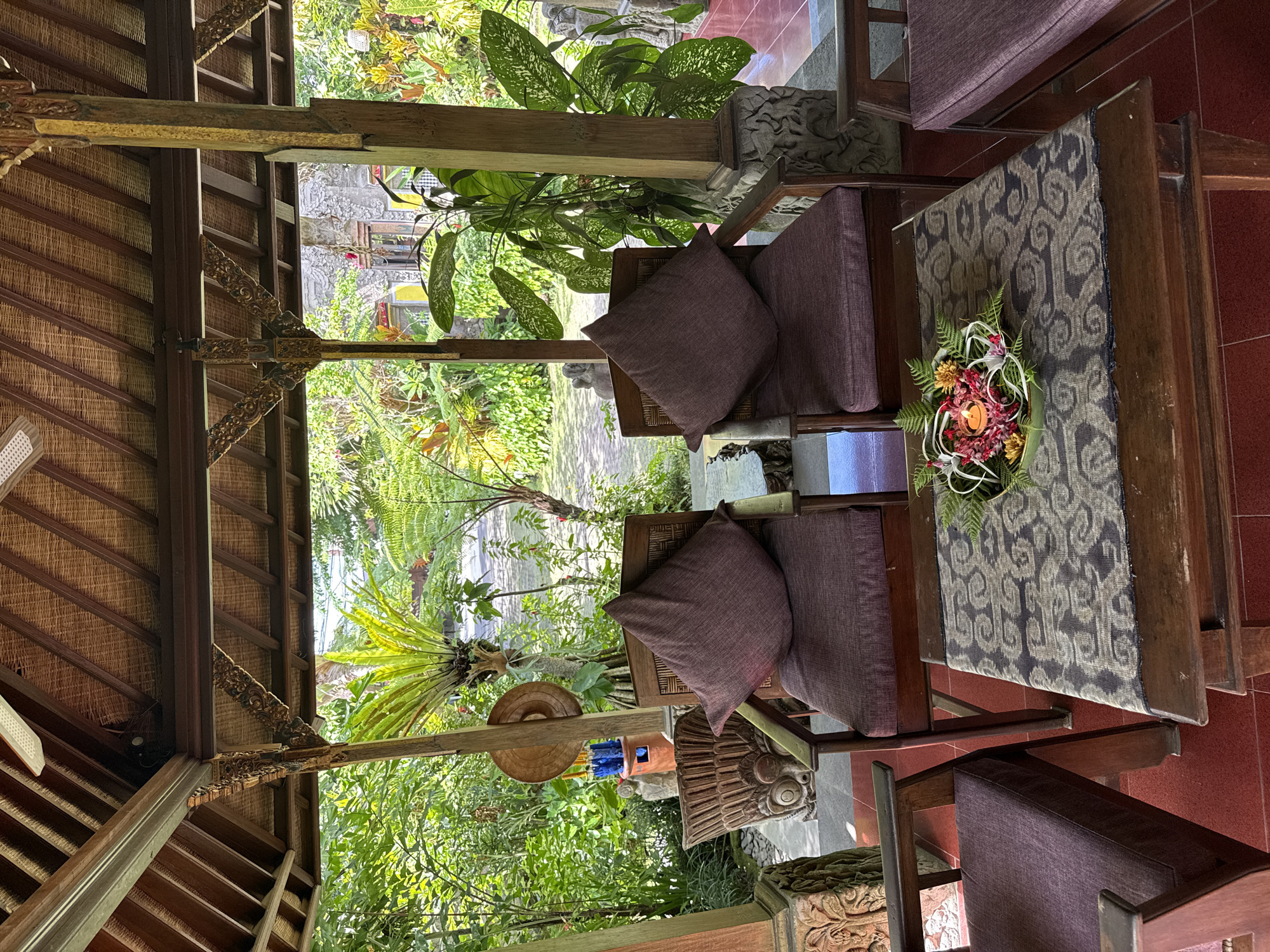 Inside a traditional Balinese villa in Ubud's jungle