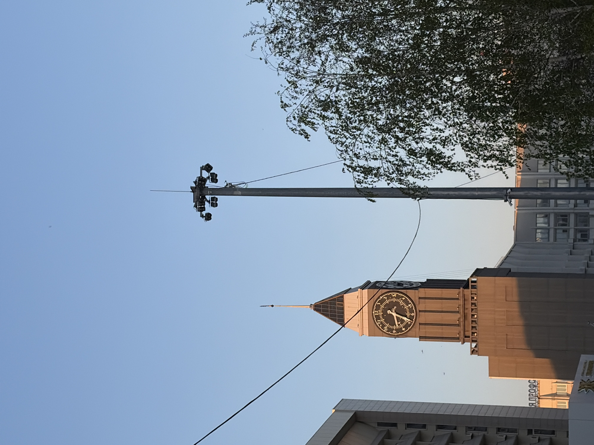 Friends photograph landmarks during Krasnoyarsk city center tour