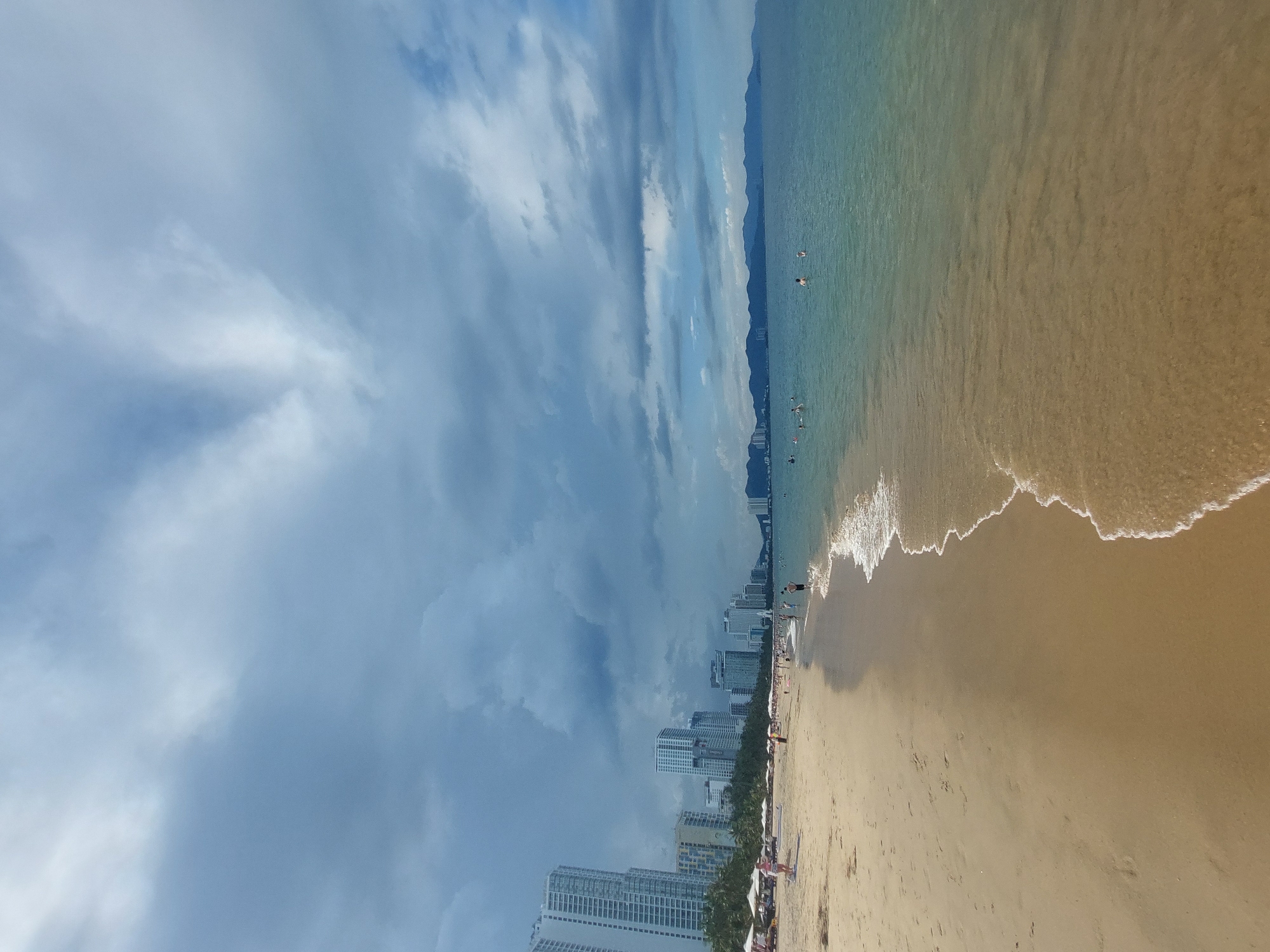 A busy morning on Nha Trang's sandy shoreline
