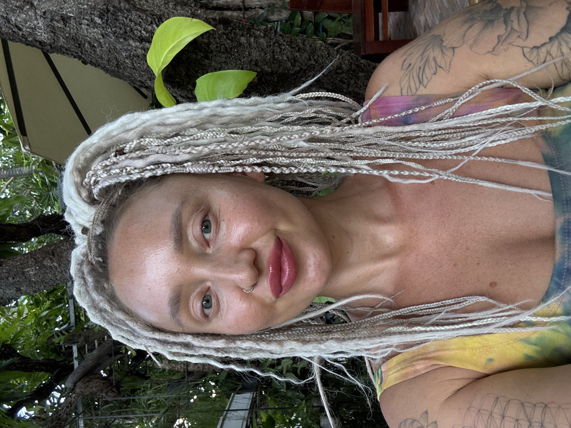 Selfie series in Nha Trang, tie-dye and blonde braids