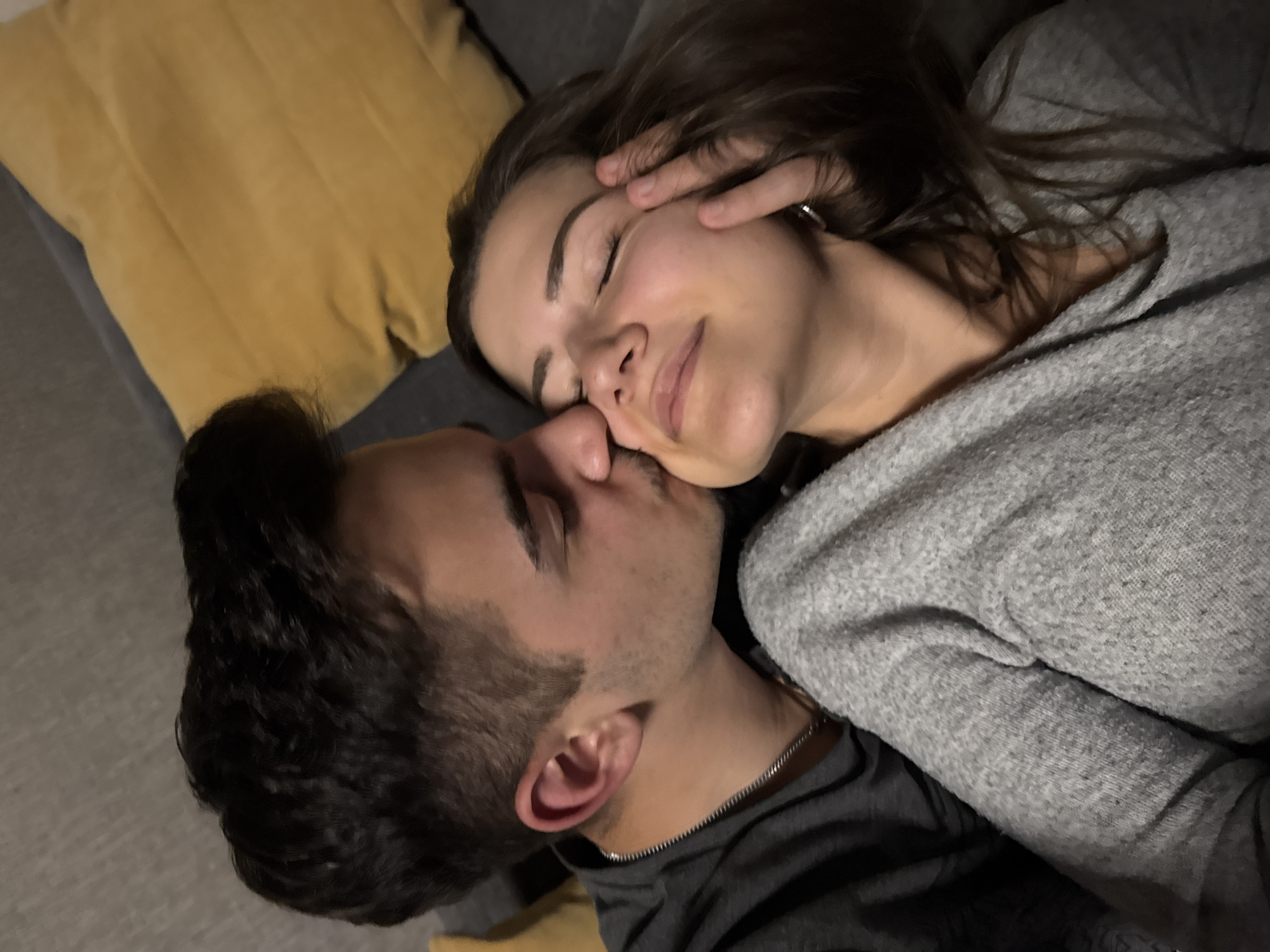 Young couple shares intimate evening moments in Sofia