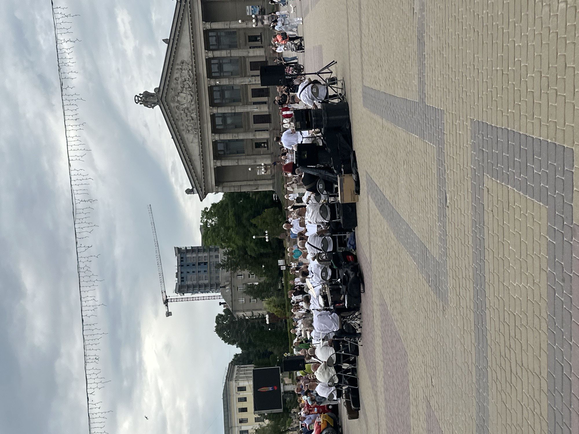 Brass band and street performers fill Ternopil's central square